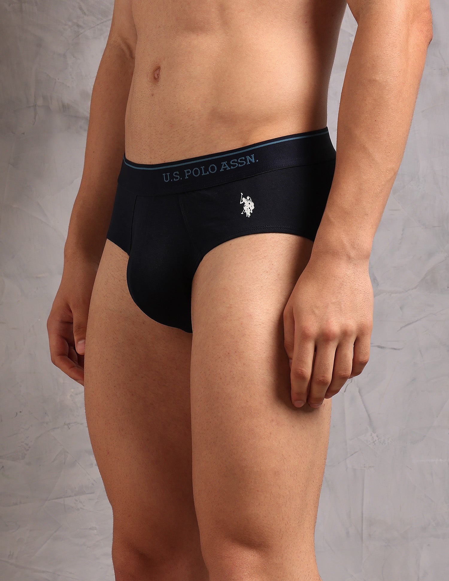 Cotton Stretch Breathable OEB18 Briefs - Pack Of 2 Blue Fog - U.S. POLO ASSN. | Large