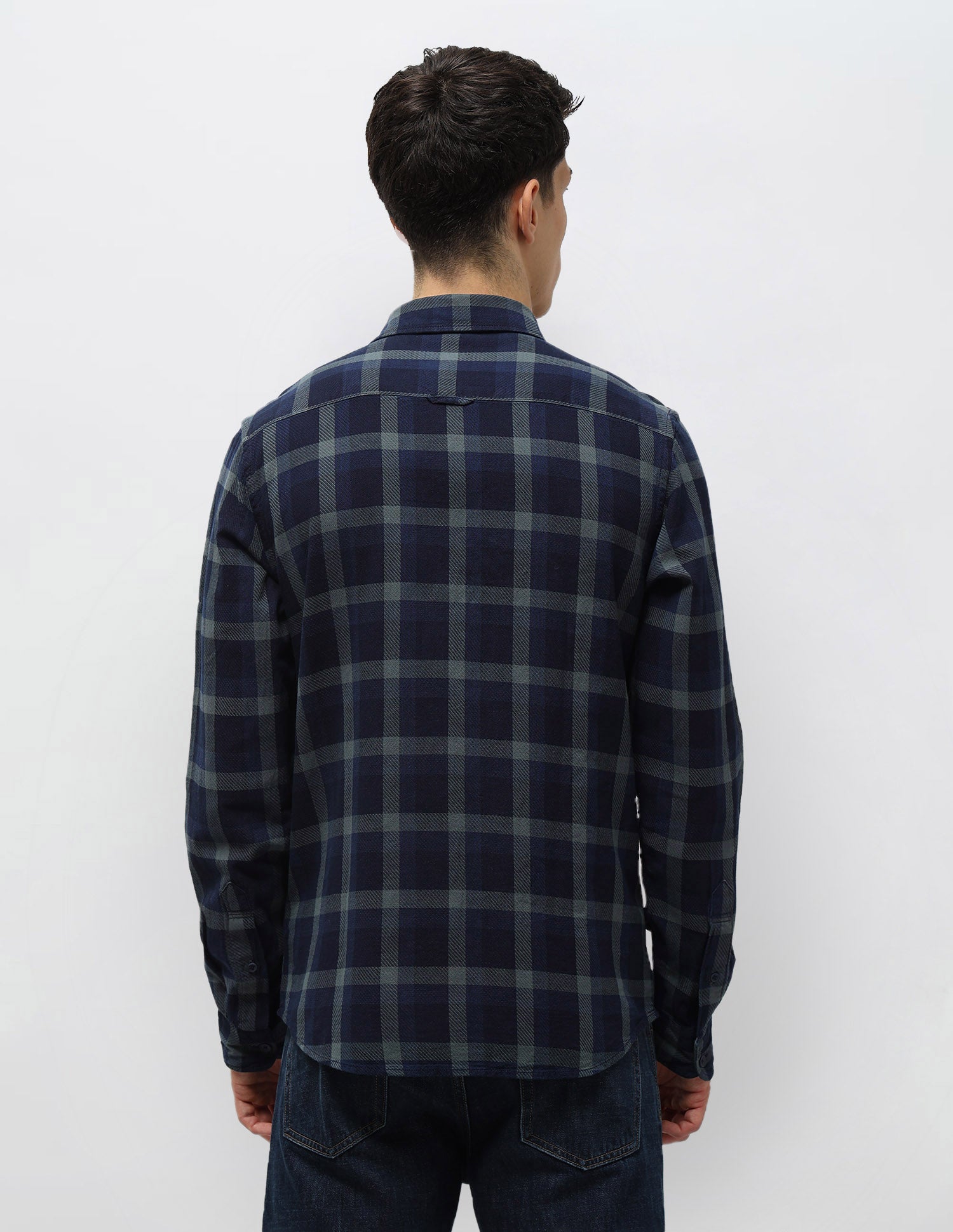 Tartan Checked Twill Shirt Dark Indigo - U.S. POLO ASSN. | Large