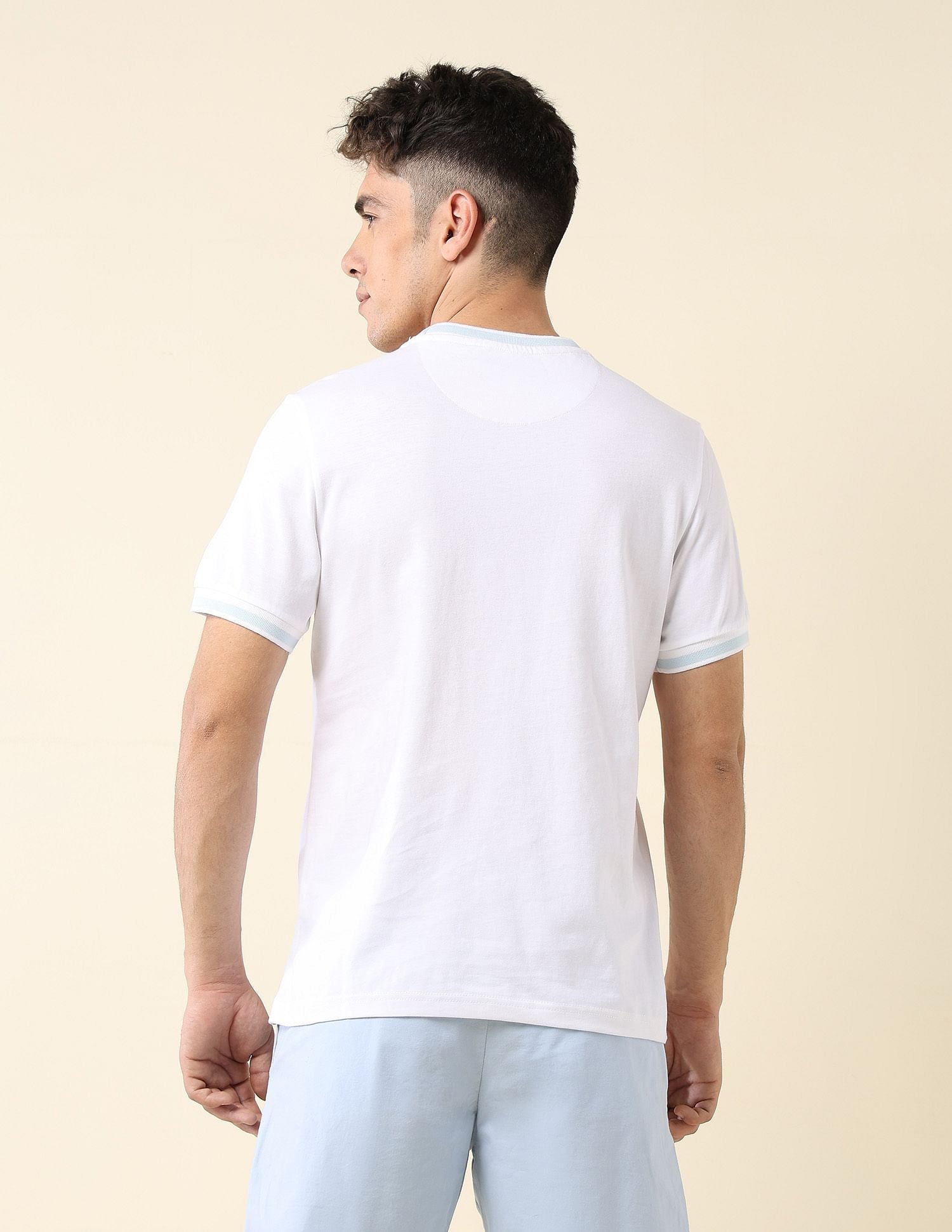 Solid Slim Fit T-Shirt White - U.S. Polo Assn. India | Large