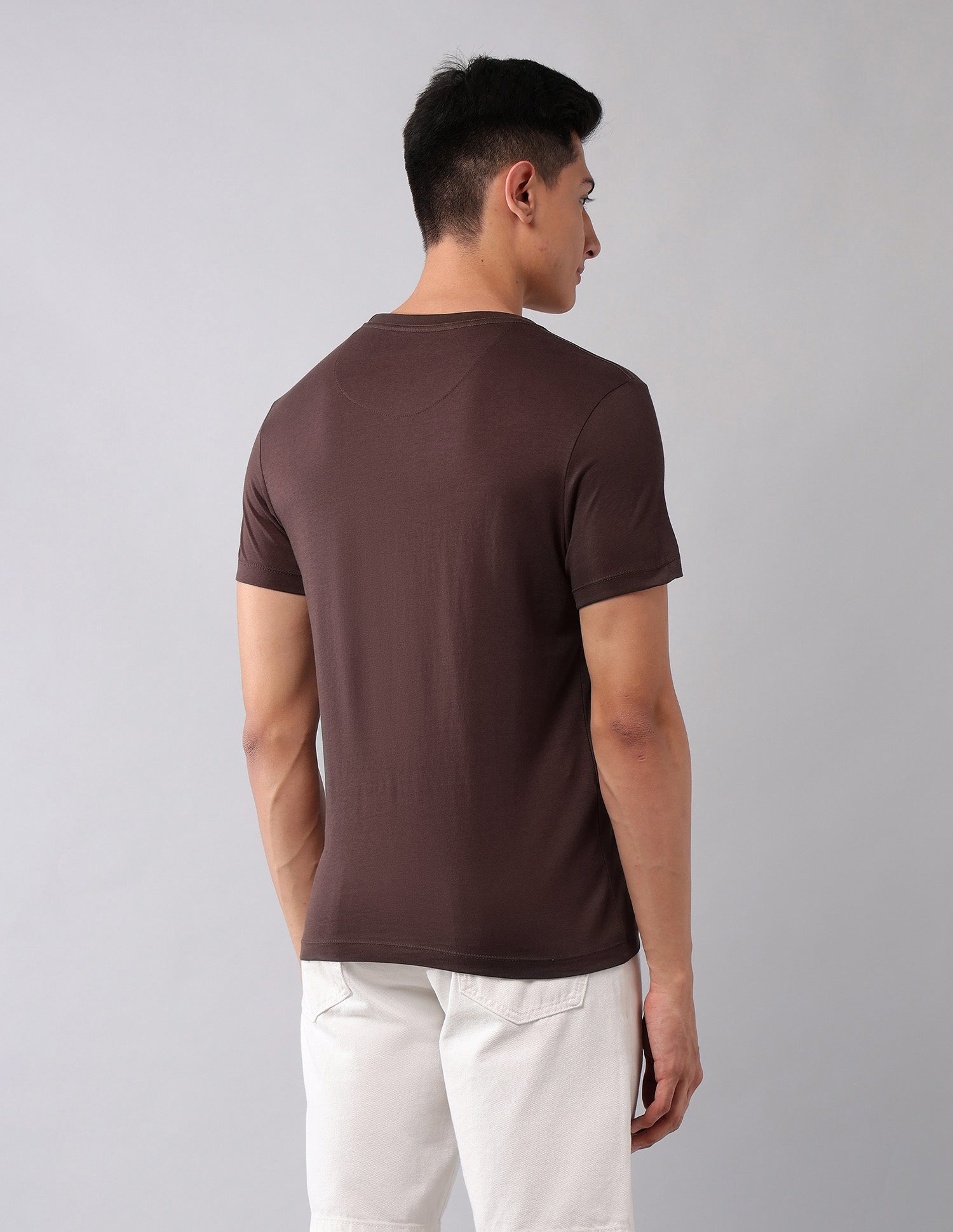 Brand Printed Muscle Fit T-Shirt Dark Brown - U.S. Polo Assn. India | Large