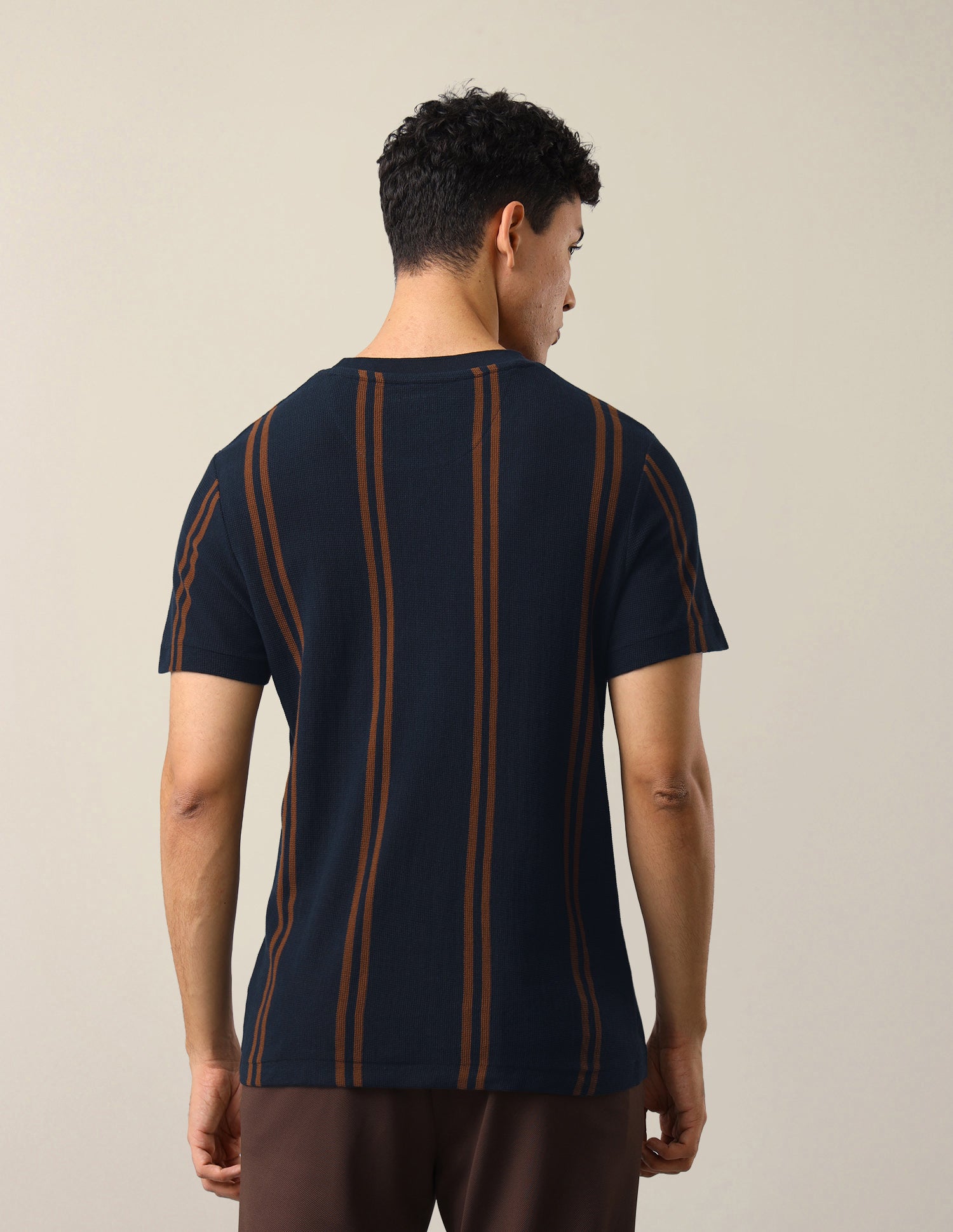 Vertical Striped Slim Fit T-Shirt Navy - U.S. Polo Assn. India | Large