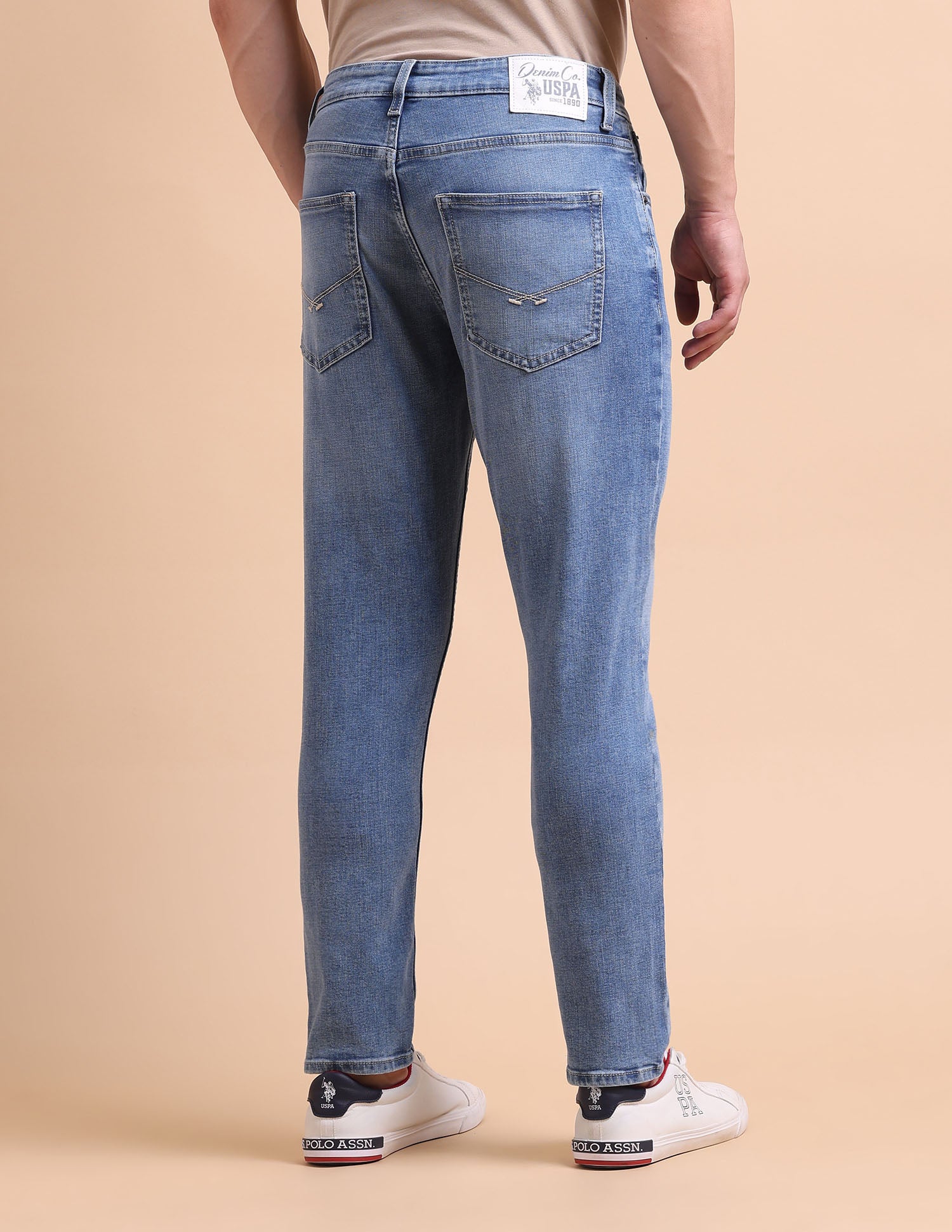 Cole Comfort Cropped Fit Blue Jeans Light Blue - U.S. POLO ASSN. | Large