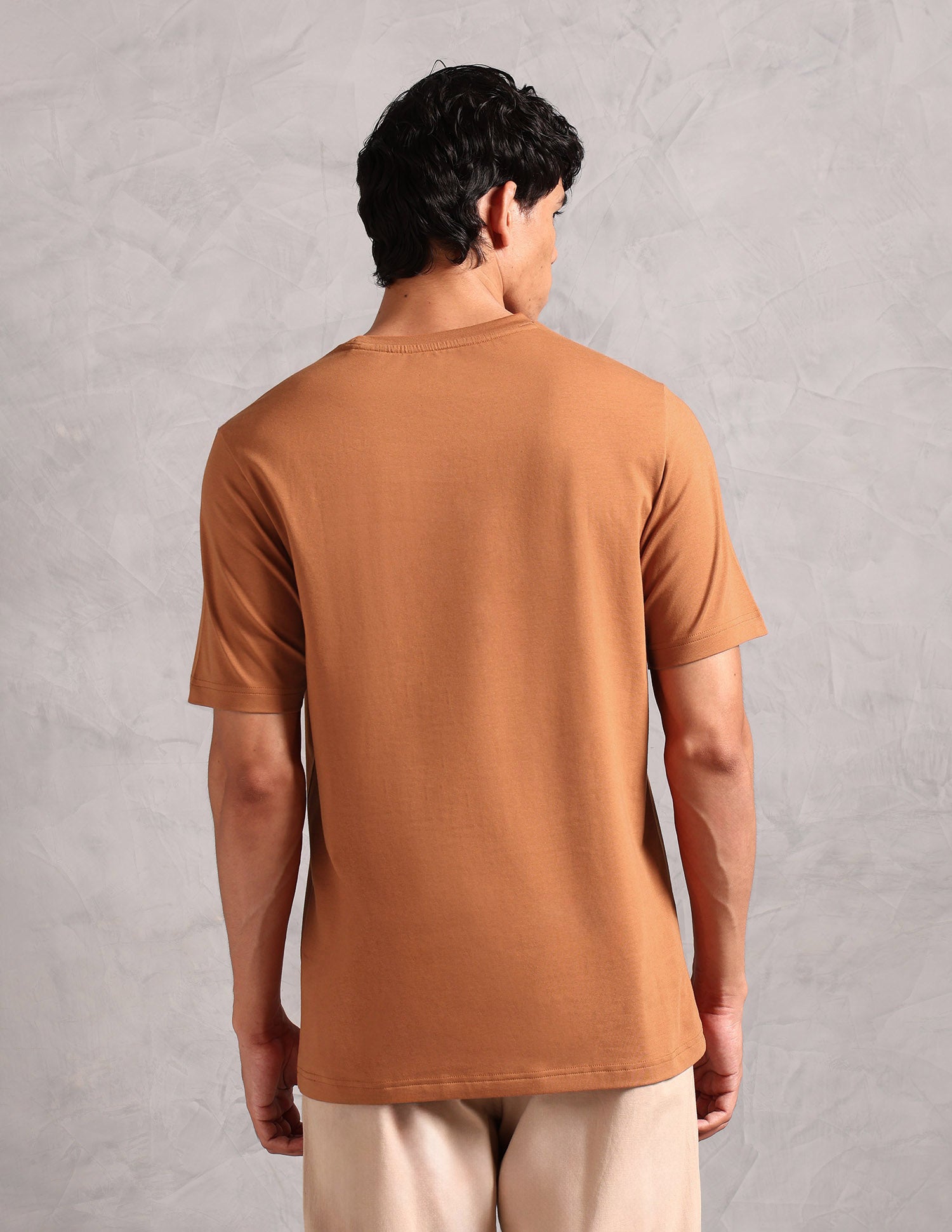 Comfort Fit Pure Cotton OEE12 Lounge T-Shirt - Pack Of 1 Leather Brown - U.S. POLO ASSN. | Large