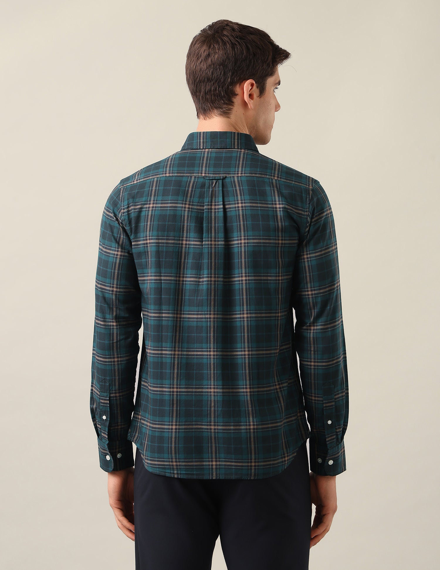 Tailored Fit Tartan Checked Shirt Teal - U.S. Polo Assn. India | Large
