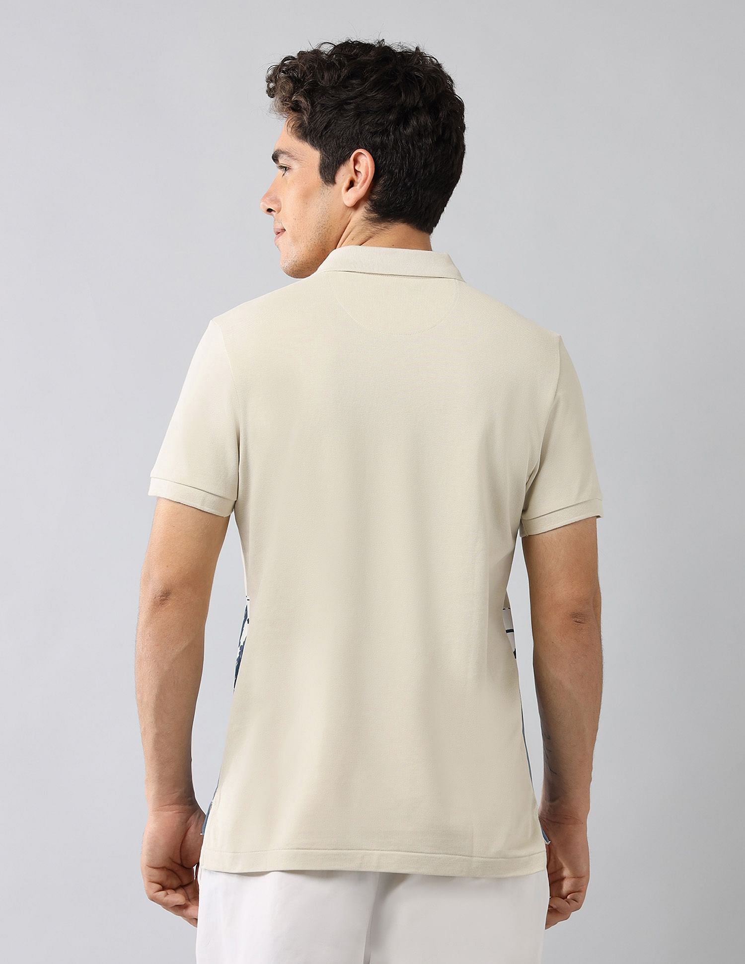 Brand Printed Muscle Fit Polo Shirt Beige - U.S. Polo Assn. India | Large