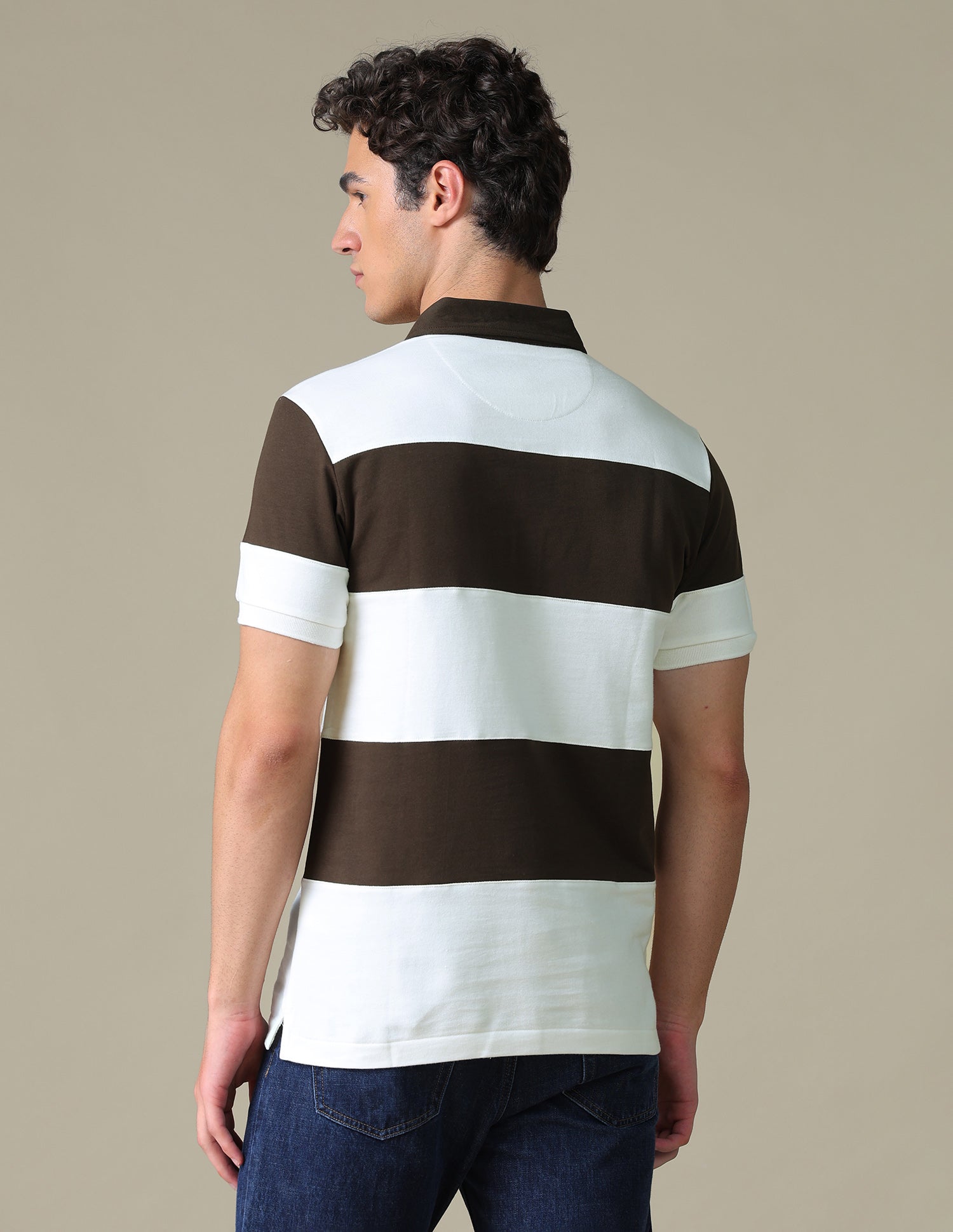 Horizontal Striped Slim Fit Polo Shirt Choco - U.S. Polo Assn. India | Large