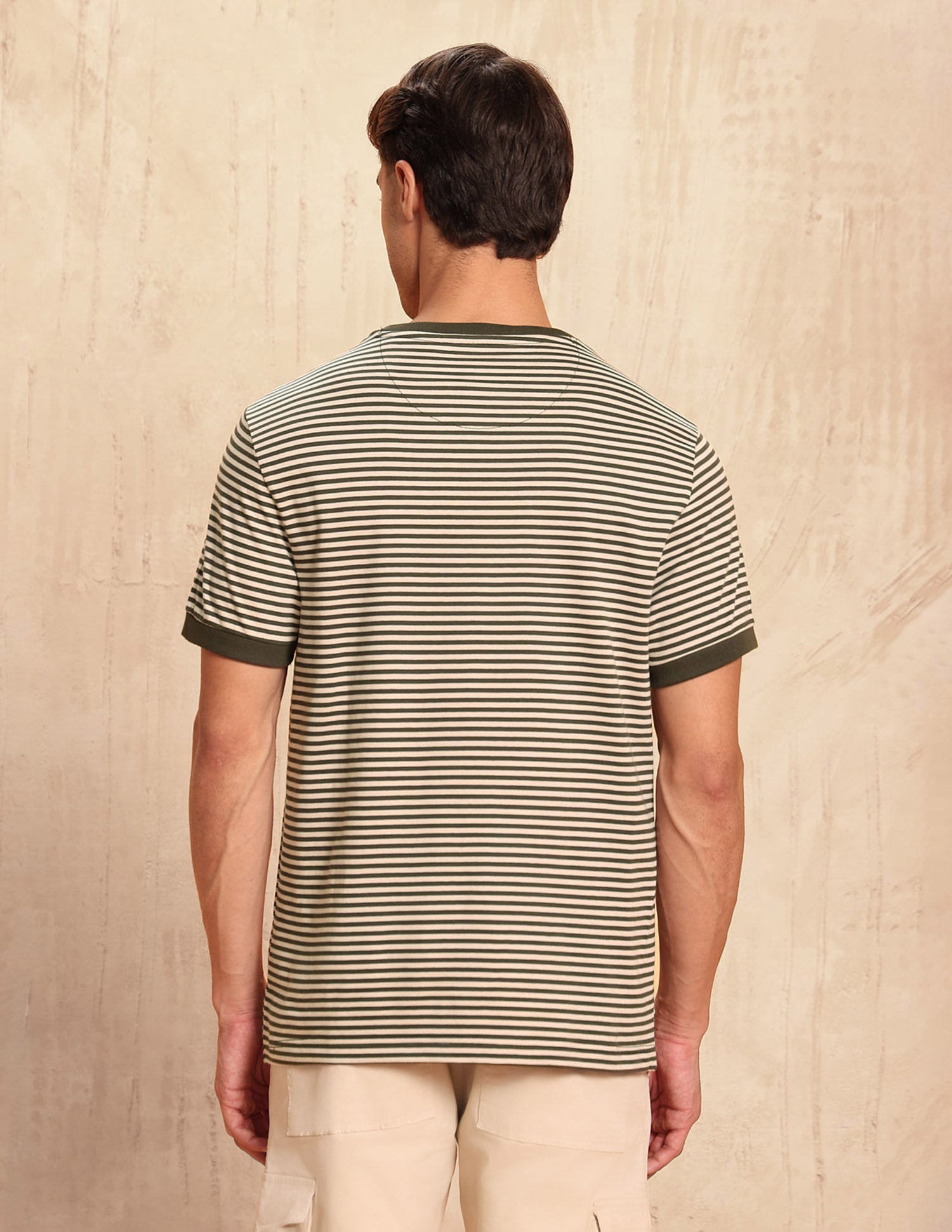 Horizontal Striped Legend Of Horseshoe T-Shirt Olive - U.S. POLO ASSN. | Large