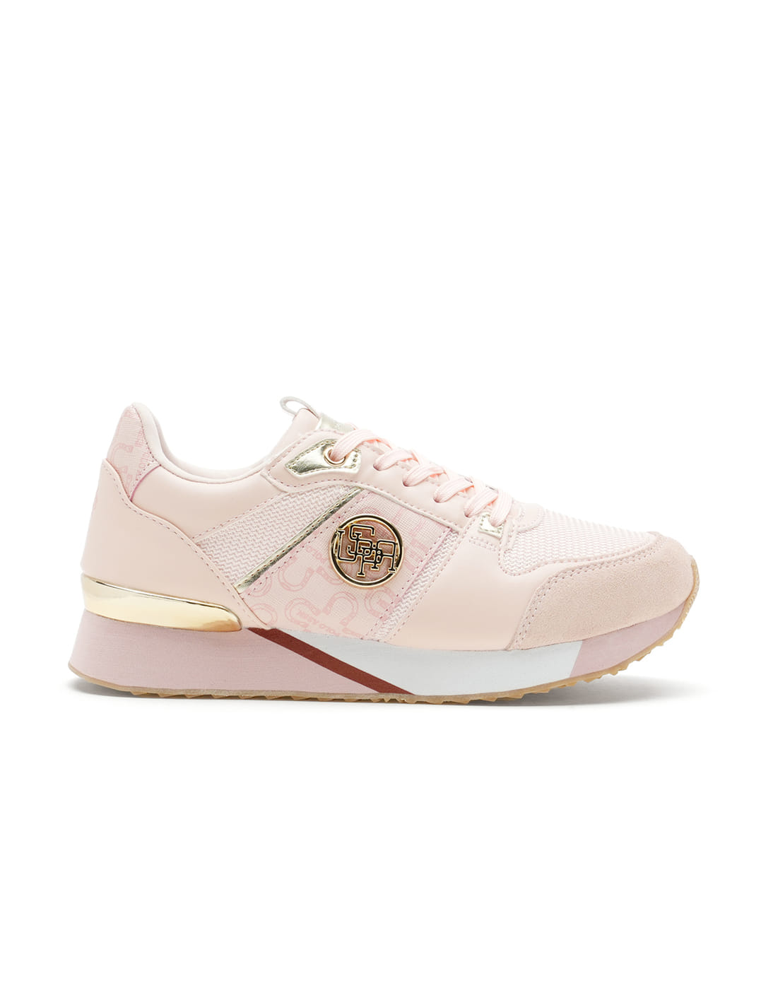 Women Round Toe Solid Stella Sneakers Pink - U.S. Polo Assn. India | Large