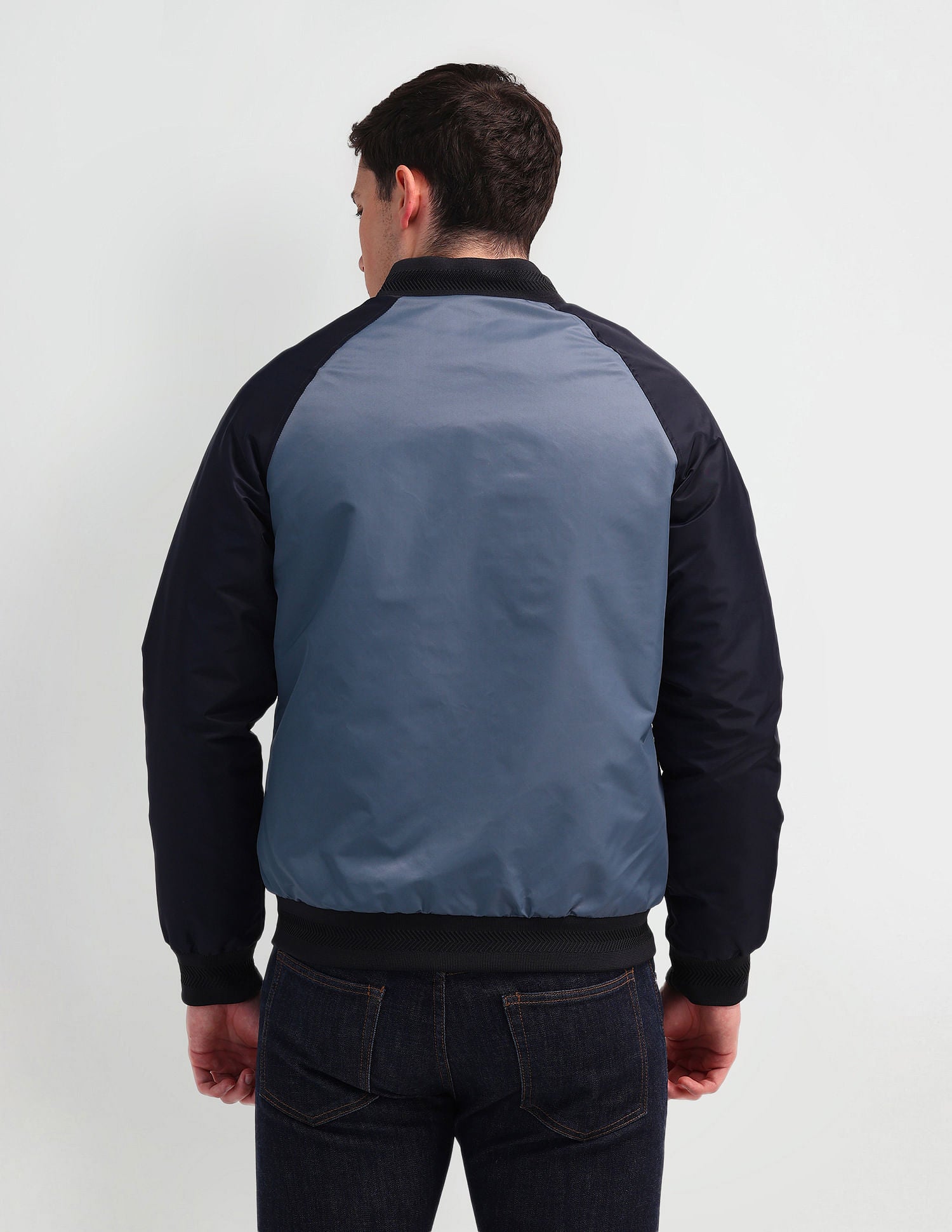 Regular Fit Solid Bomber Jacket Navy - U.S. Polo Assn. India | Large