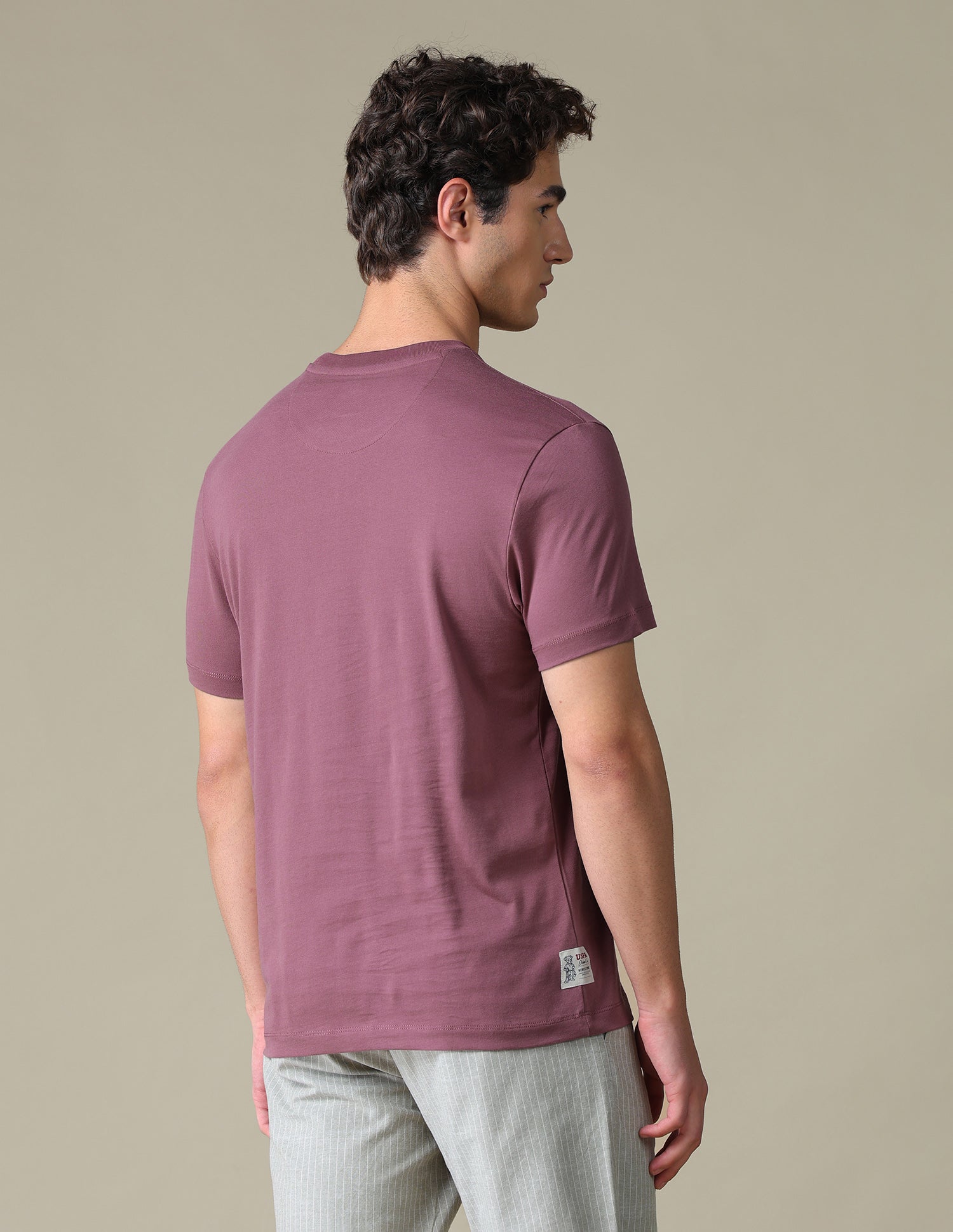 Graphic Printed Slim Fit T-Shirt Pink - U.S. Polo Assn. India | Large