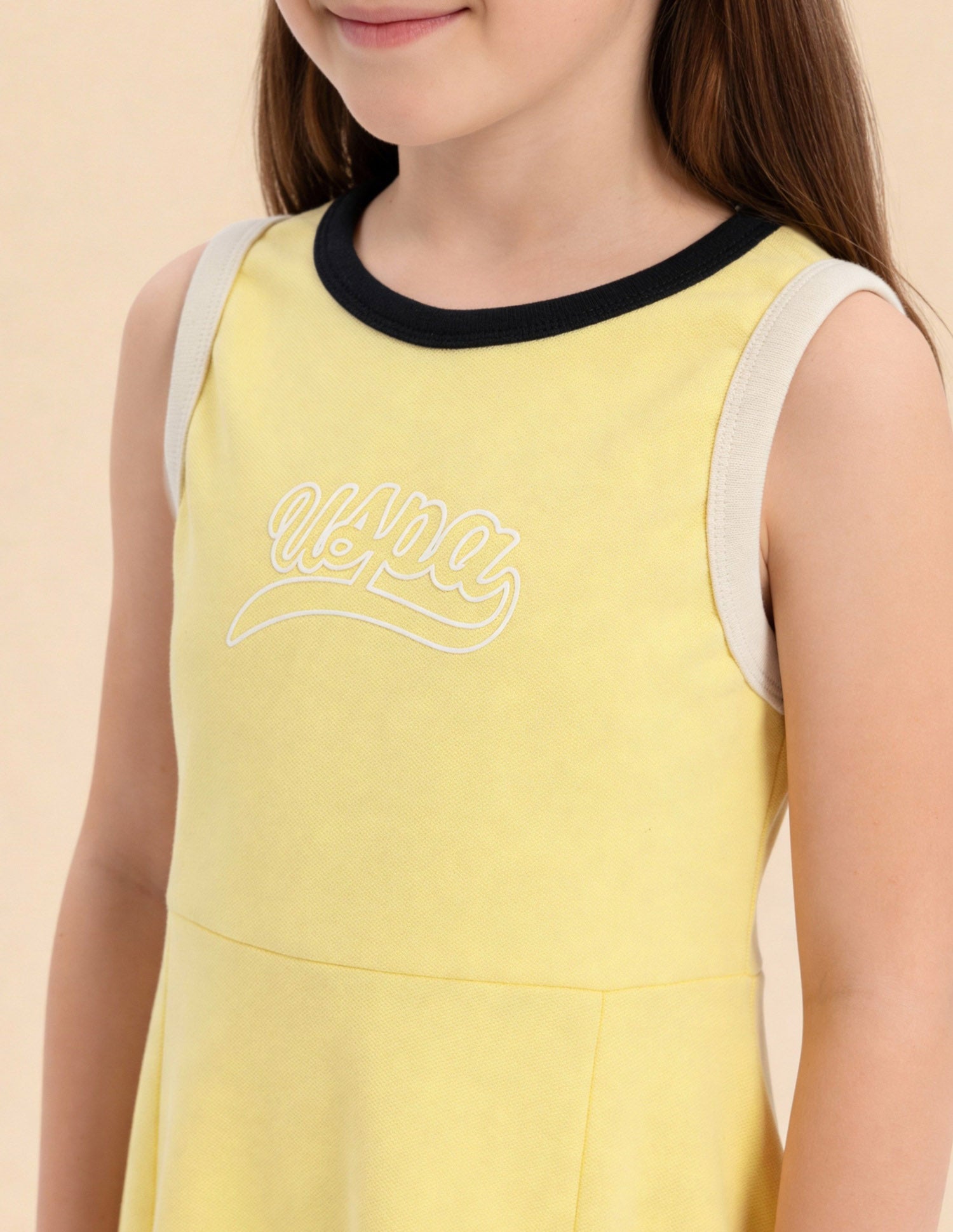 Girls Constrast Rib Skater Dress Yellow - U.S. Polo Assn. India | Large