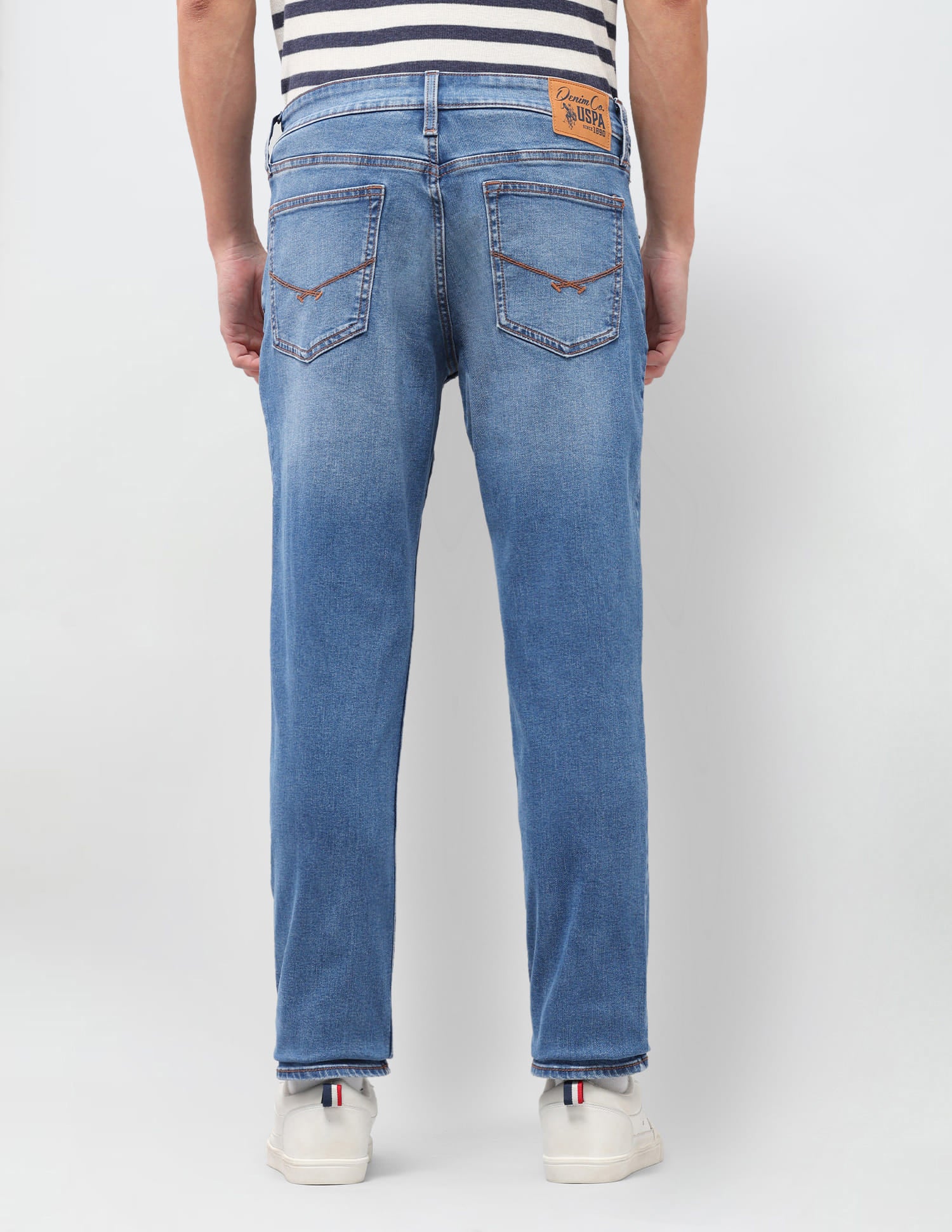 Solid Slim Fit Jeans Blue - U.S. Polo Assn. India | Large