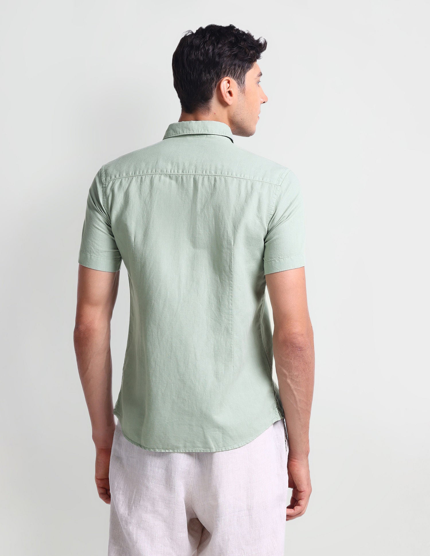 Slim Fit Short Sleeve Shirt Green - U.S. Polo Assn. India | Large