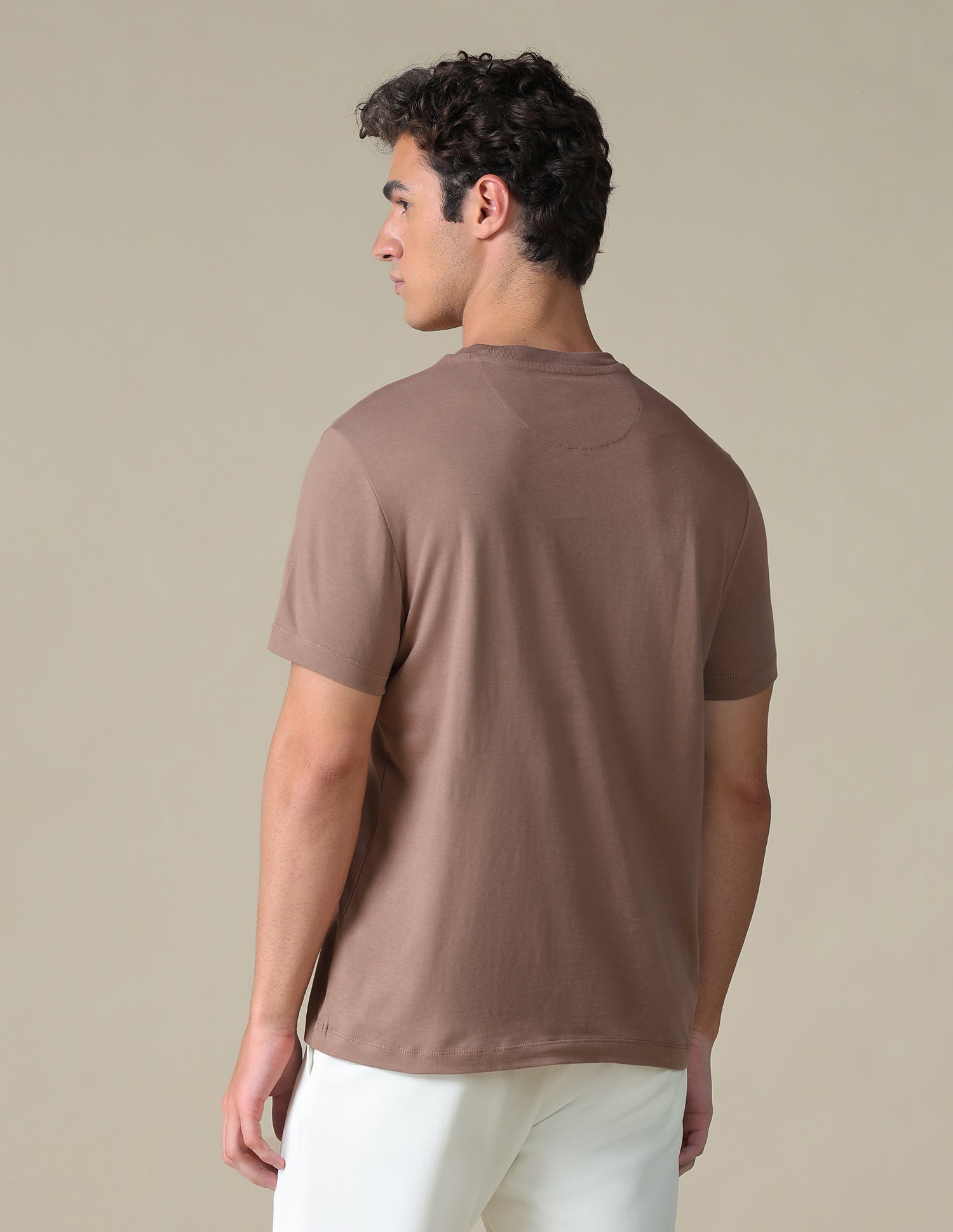 Slim Fit Solid T-Shirt Brown - U.S. Polo Assn. India | Large
