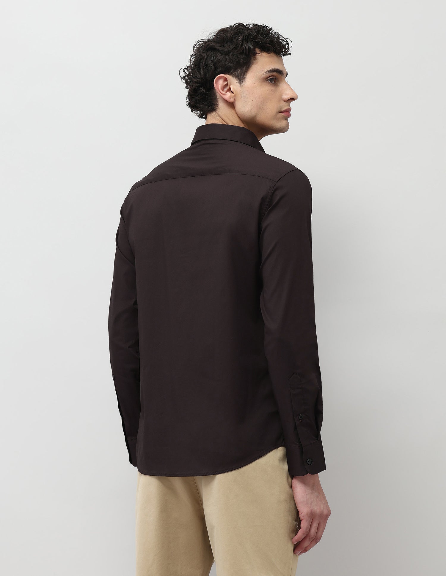 Solid Regular Fit Shirt Choco - U.S. Polo Assn. India | Large