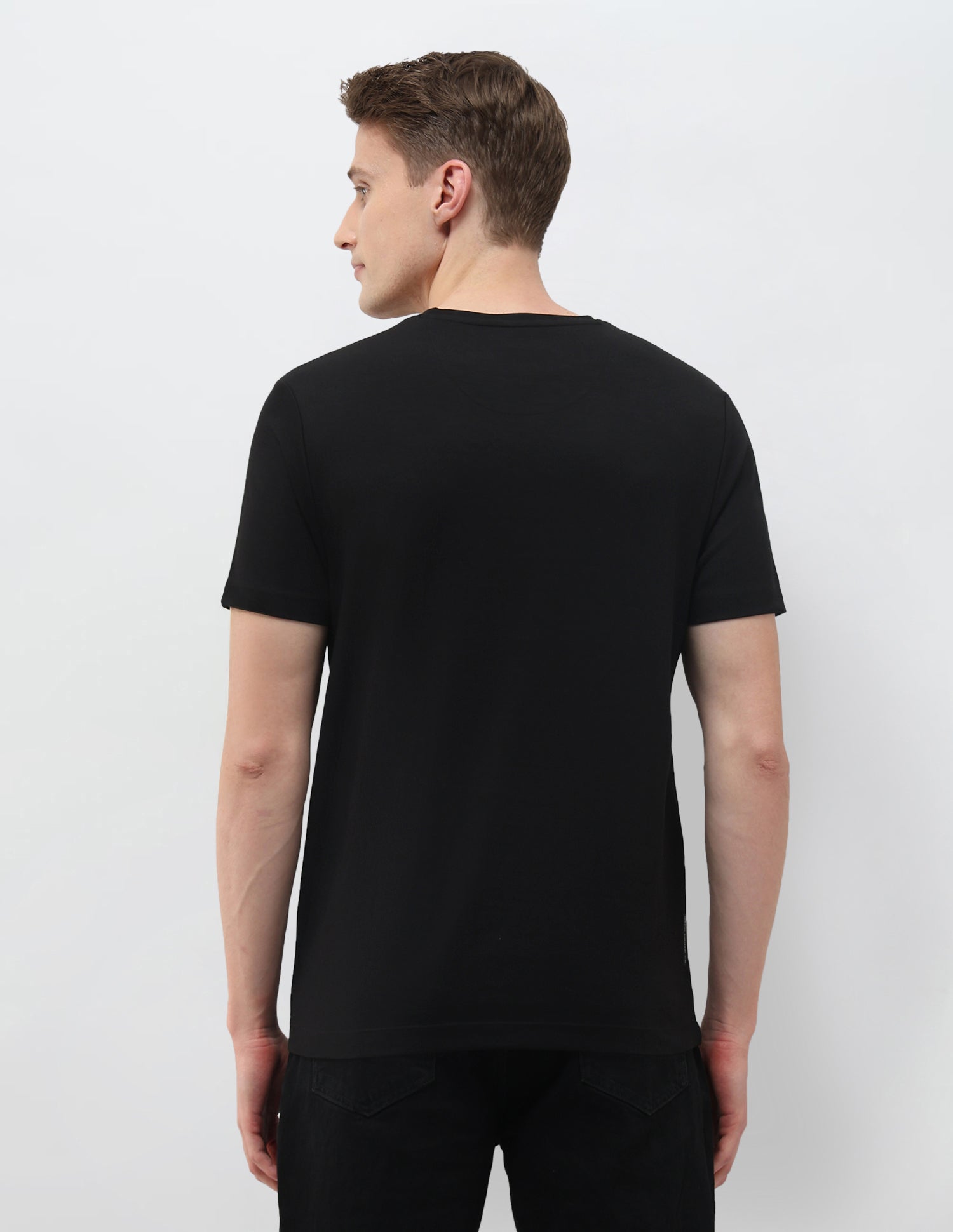 Brand Embossed Black & Gold Slim Fit T-Shirt Black - U.S. Polo Assn. India | Large