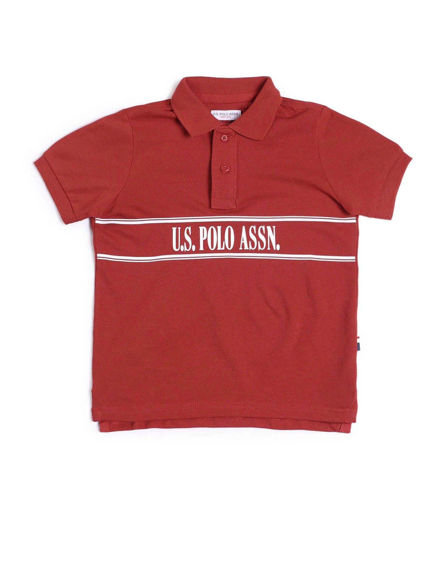 Boys Brand Printed Regular Fit Polo Shirt Medium Red - U.S. POLO ASSN. | Large