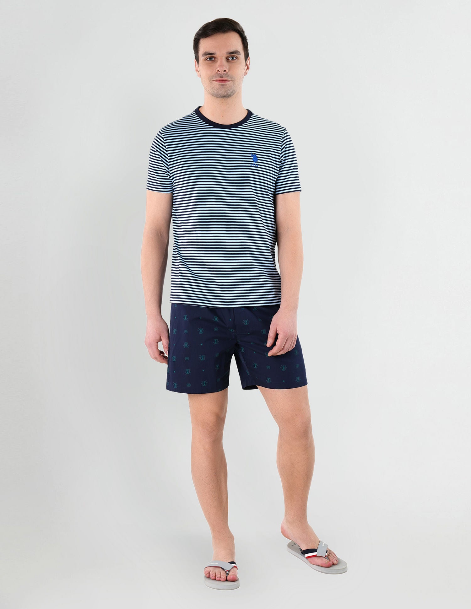 Dual Pocket All Over Print EX002 Boxers - Pack Of 1 Navy - U.S. POLO ASSN. | Large