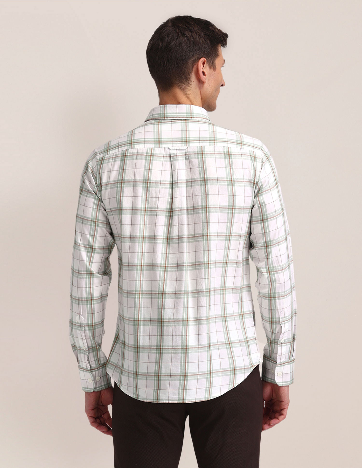 Tartan Check Pure Cotton Shirt Ivory - U.S. Polo Assn. India | Large