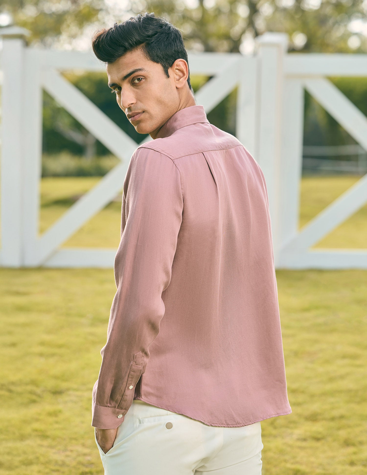 Pacho X Tailored Fit Twill Shirt Pink - U.S. POLO ASSN. | Large