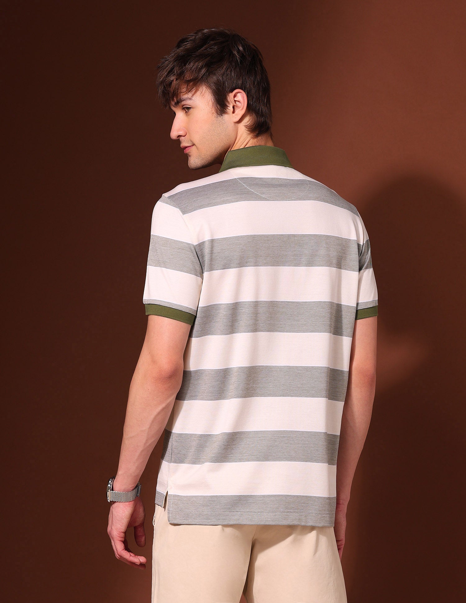 Horizontal Striped Working Holiday Polo Shirt Green - U.S. Polo Assn. India | Large
