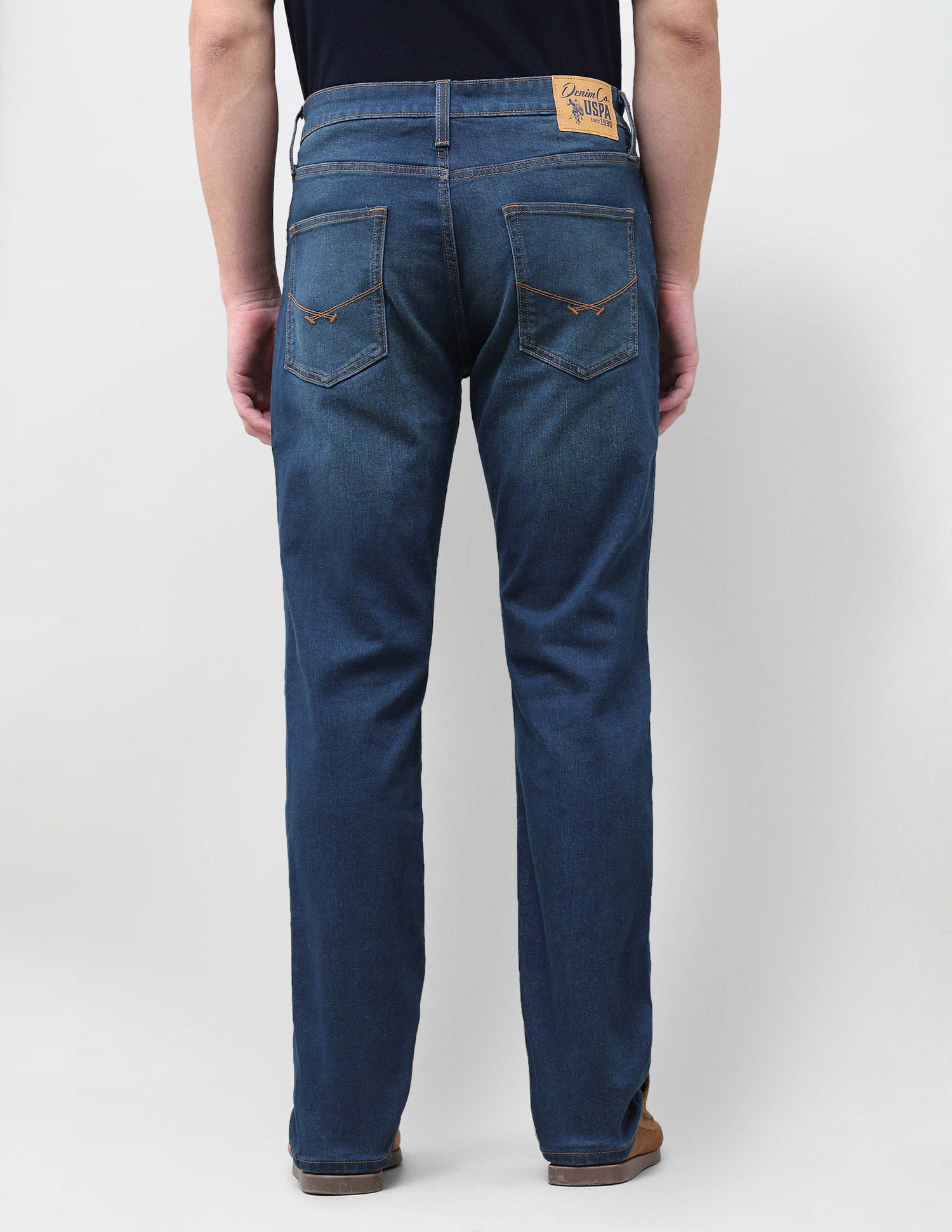Solid Slim Fit Jeans Blue - U.S. Polo Assn. India | Large