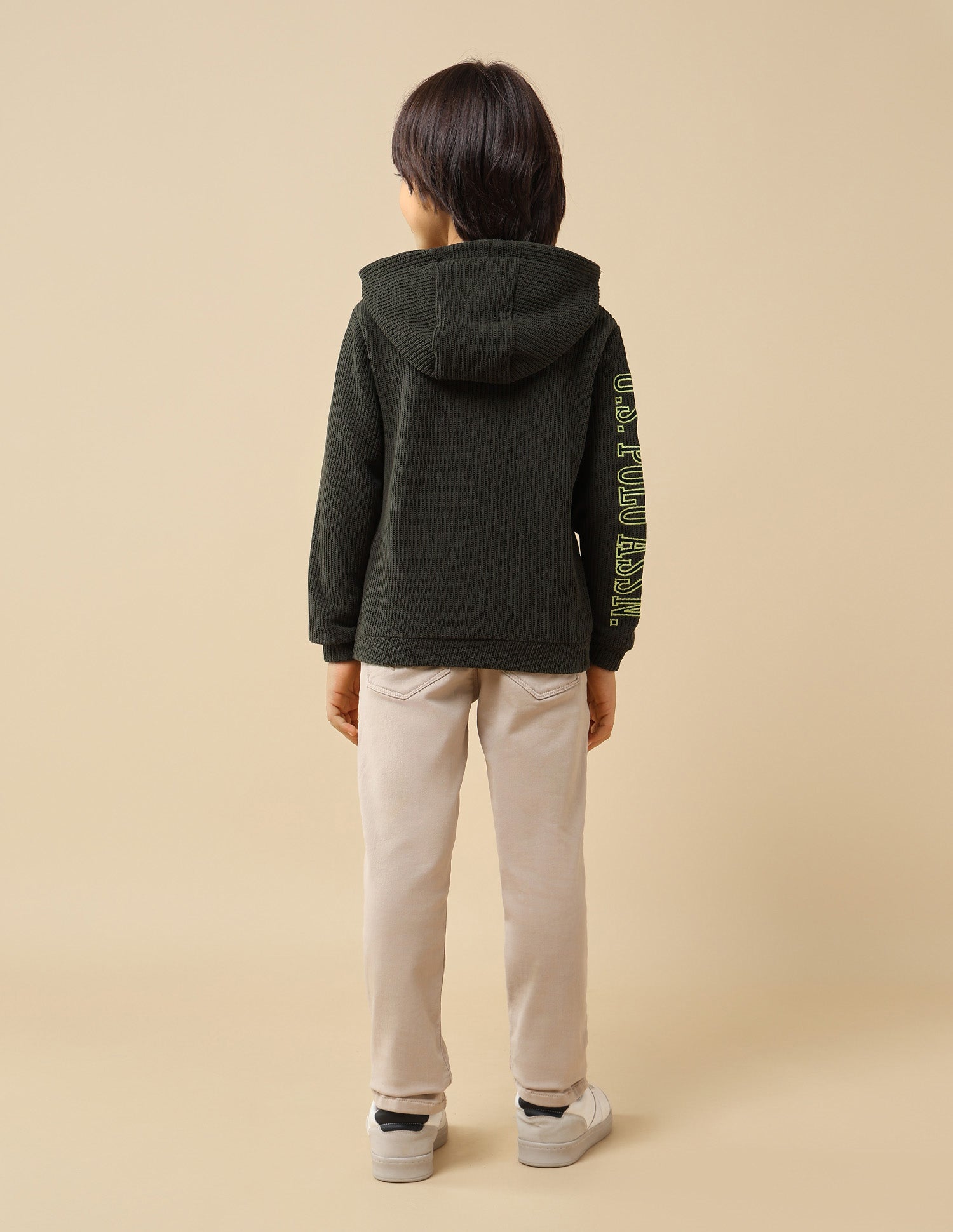 Boys Brand Embroidered Regular Fit Sweatshirt Olive - U.S. POLO ASSN. | Large