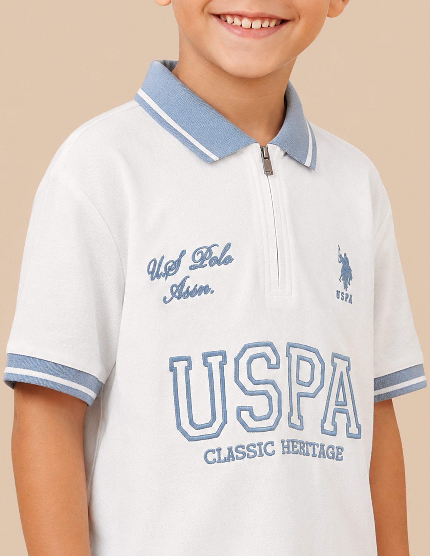 Brand Embroidered Regular Fit Polo Shirt White - U.S. Polo Assn. India | Large