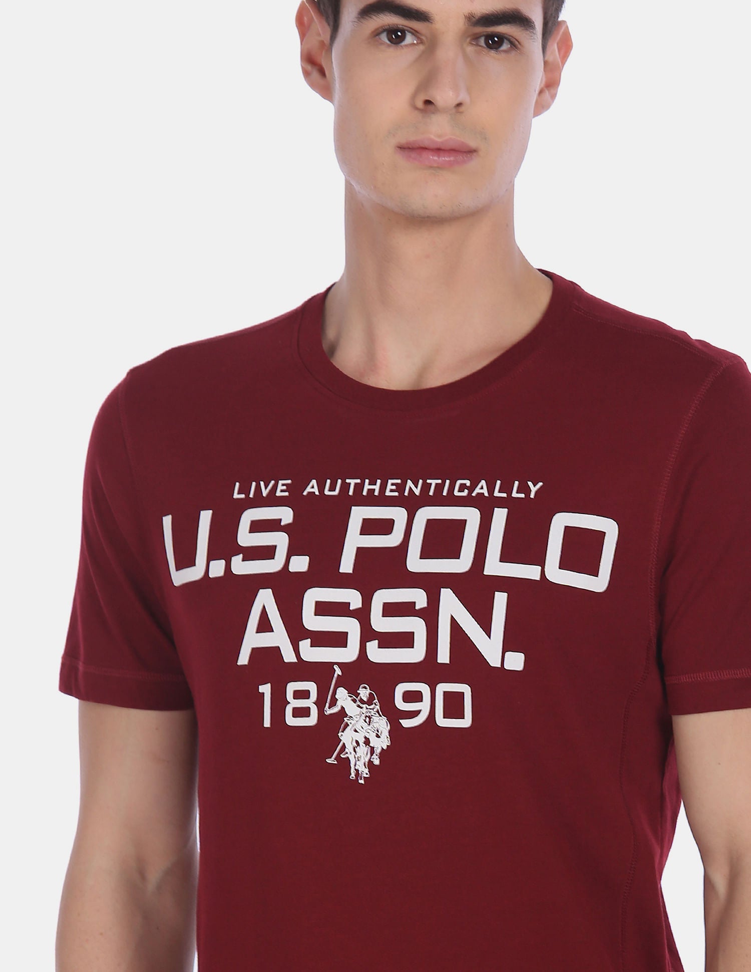 Crew Neck Tri Blend I682 Lounge T-Shirt - Pack Of 1 Maroon - U.S. POLO ASSN. | Large