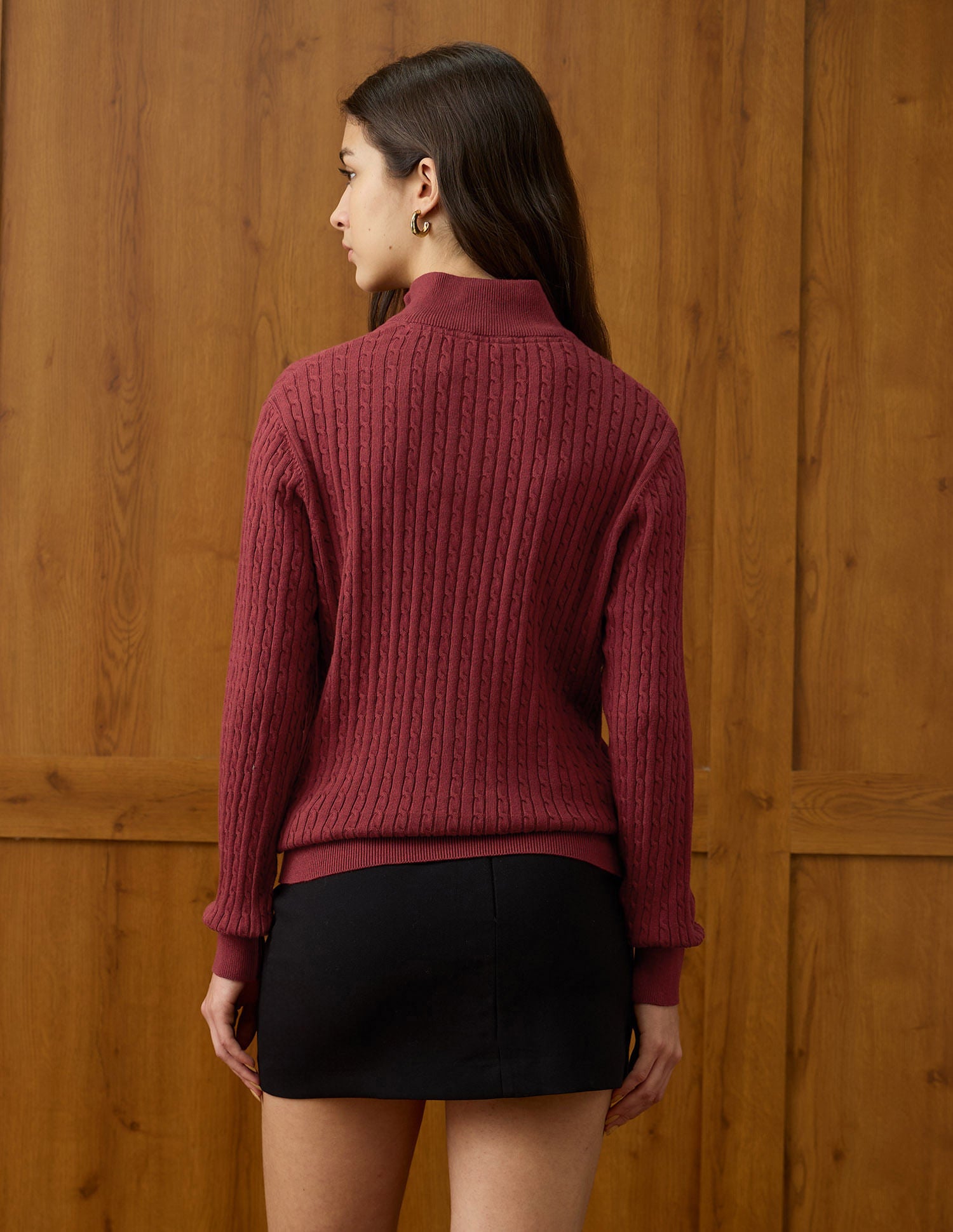 Cable Knit Regular Fit Sweater Red - U.S. POLO ASSN. | Large