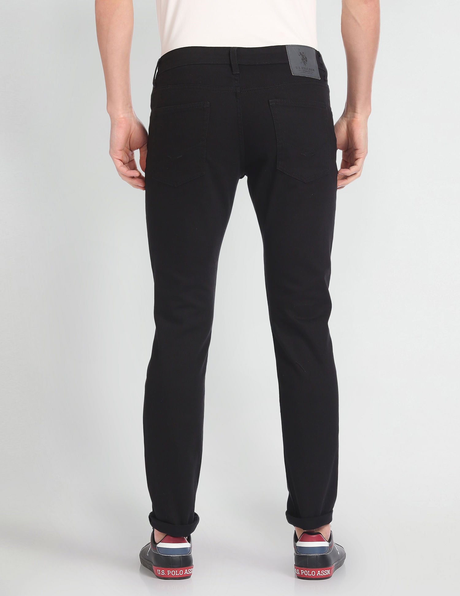 Brandon Slim Tapered Fit Blue Jeans Black - U.S. POLO ASSN. | Large