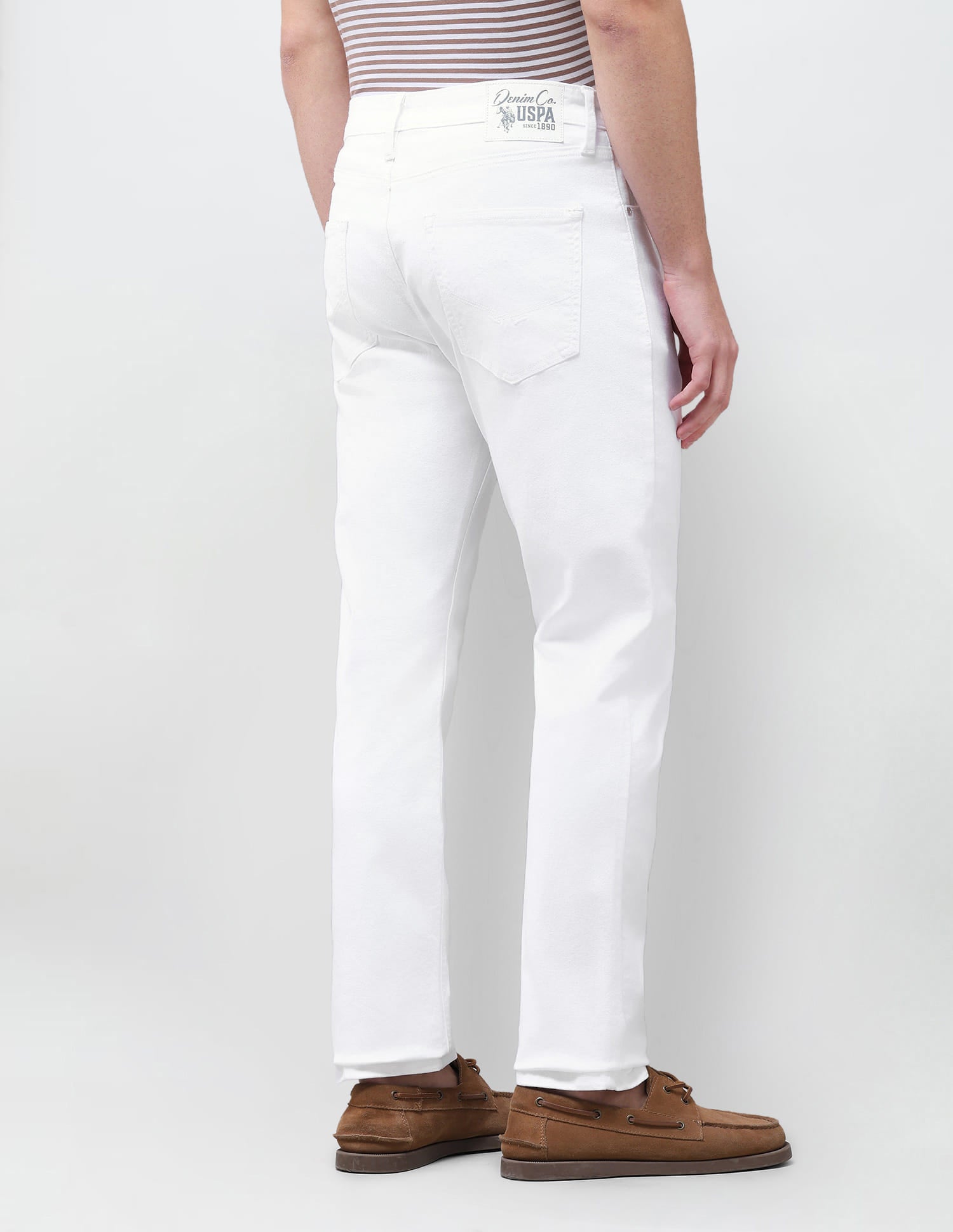Solid Slim Straight Fit Jeans White - U.S. Polo Assn. India | Large