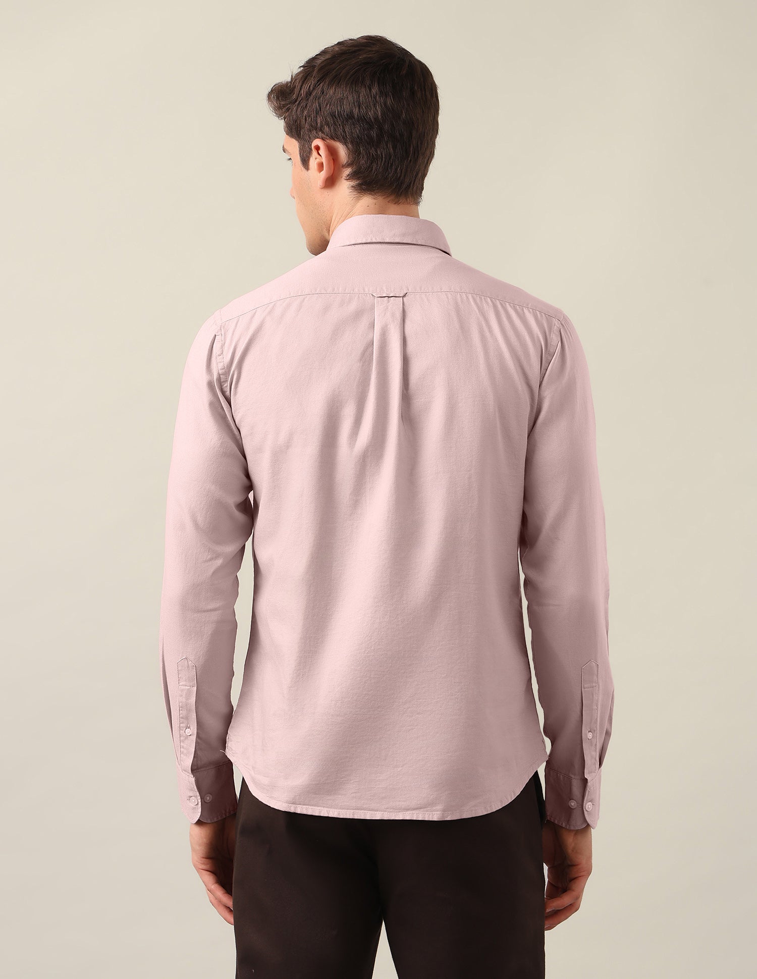 Tailored Fit Solid Shirt Light Pink - U.S. Polo Assn. India | Large