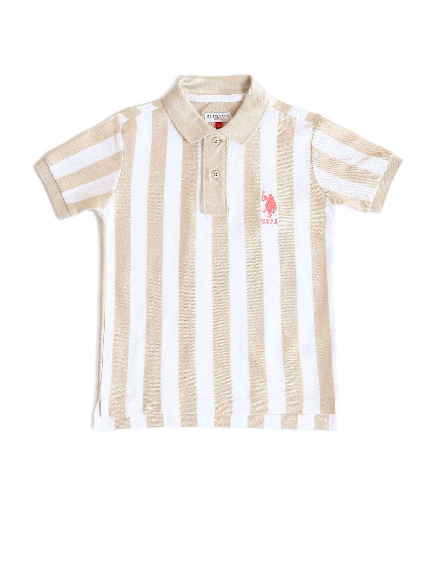 Boys Vertical Striped Regular Fit Polo Shirts Nude - U.S. POLO ASSN. | Large