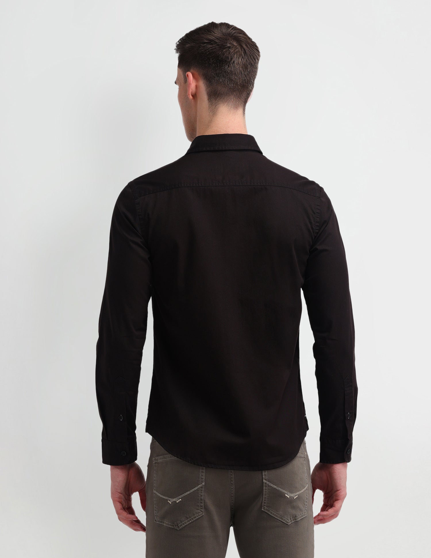 Slim Fit Twill Shirt Dark brown - U.S. Polo Assn. India | Large