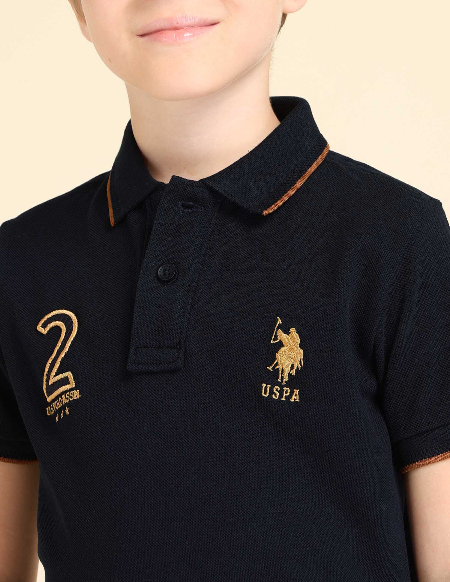 Boys Brand Appliqued Regular Fit Polo Shirt Navy - U.S. POLO ASSN. | Large