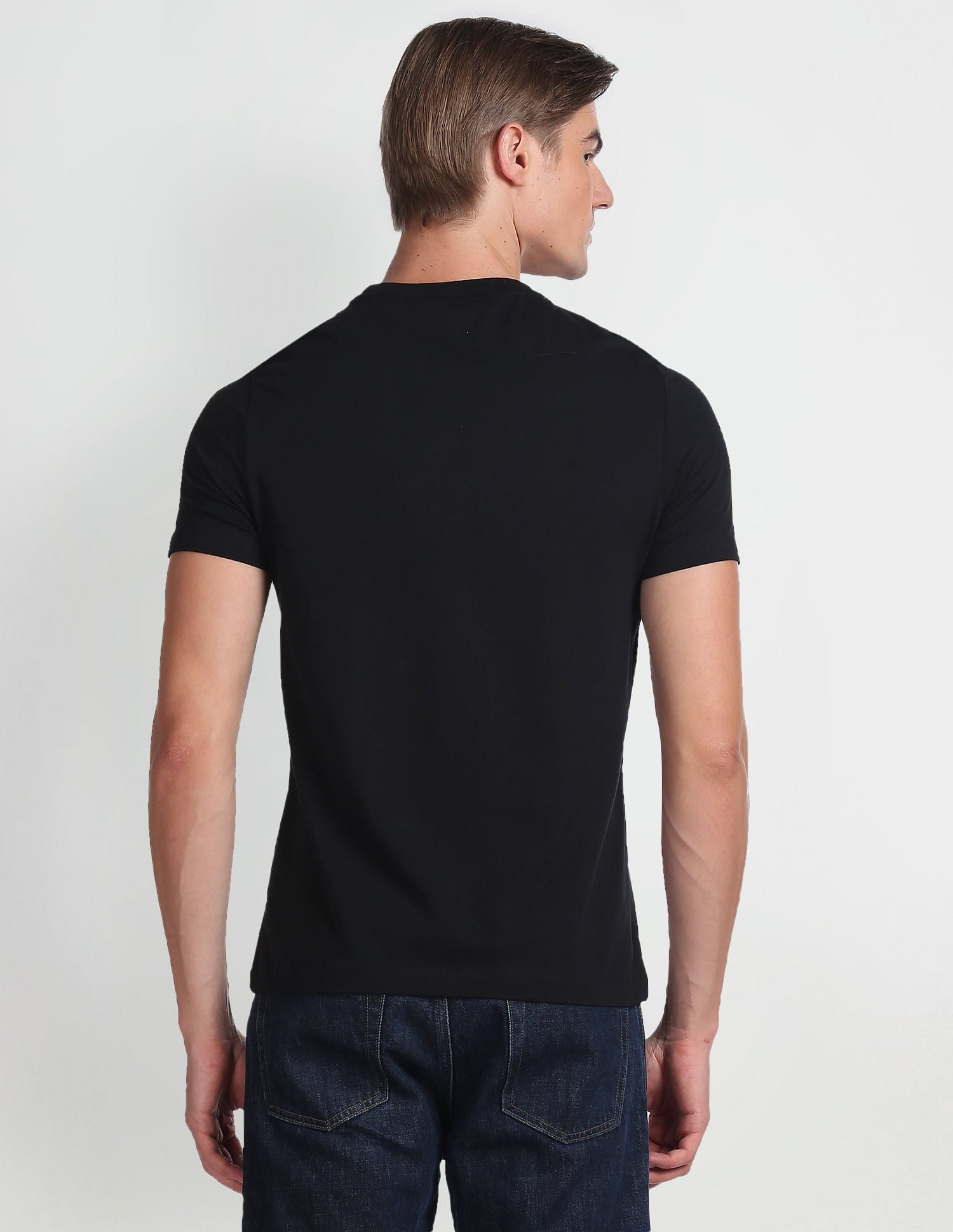 Crew Neck Brand Print T-Shirt Black - U.S. Polo Assn. India | Large
