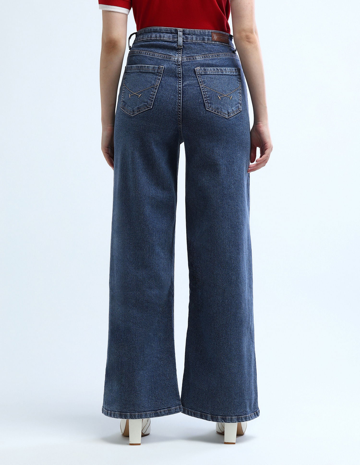 High Rise Stretchable Baggy Jeans Dark Blue - U.S. POLO ASSN. | Large