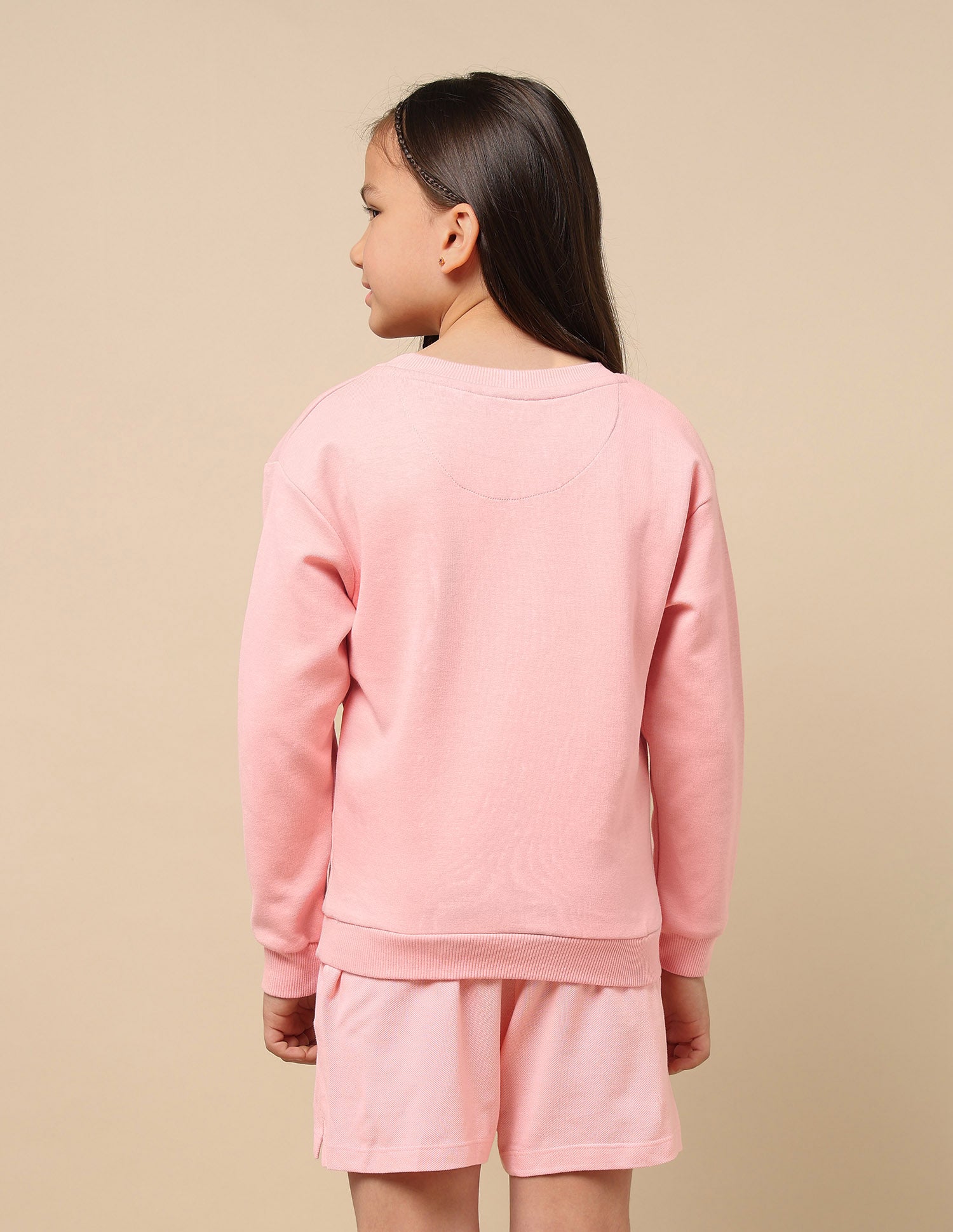 Girls Graphic Print Sweatshirt Light Pink - U.S. POLO ASSN. | Large