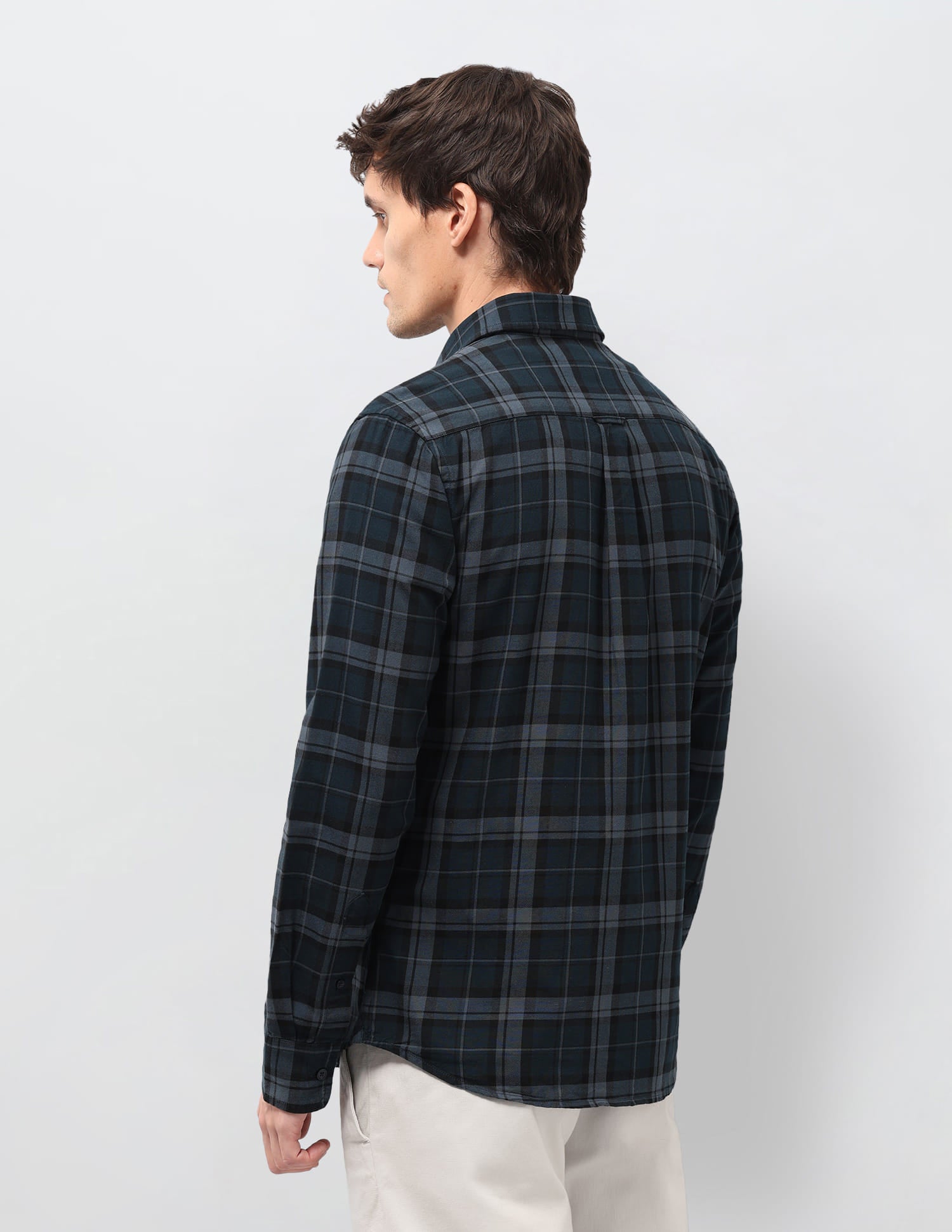 Plaid Tailored Fit Shirt Blue - U.S. Polo Assn. India | Large