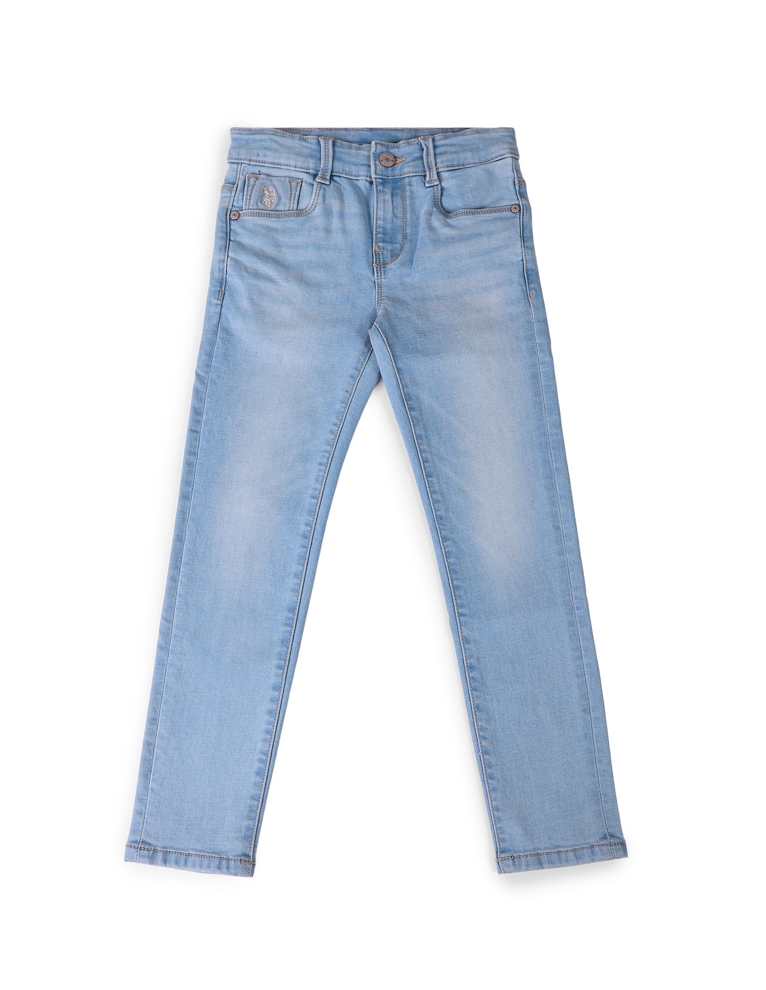 Boys Skinny Fit Blue Jeans Lt Blue - U.S. POLO ASSN. | Large