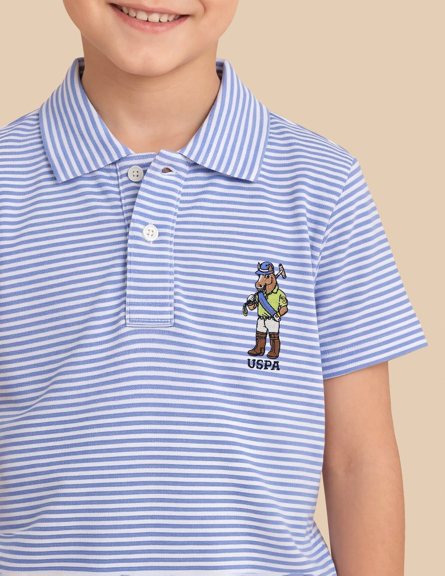 Horizontal Striped Regular Fit Polo Shirt Blue - U.S. Polo Assn. India | Large