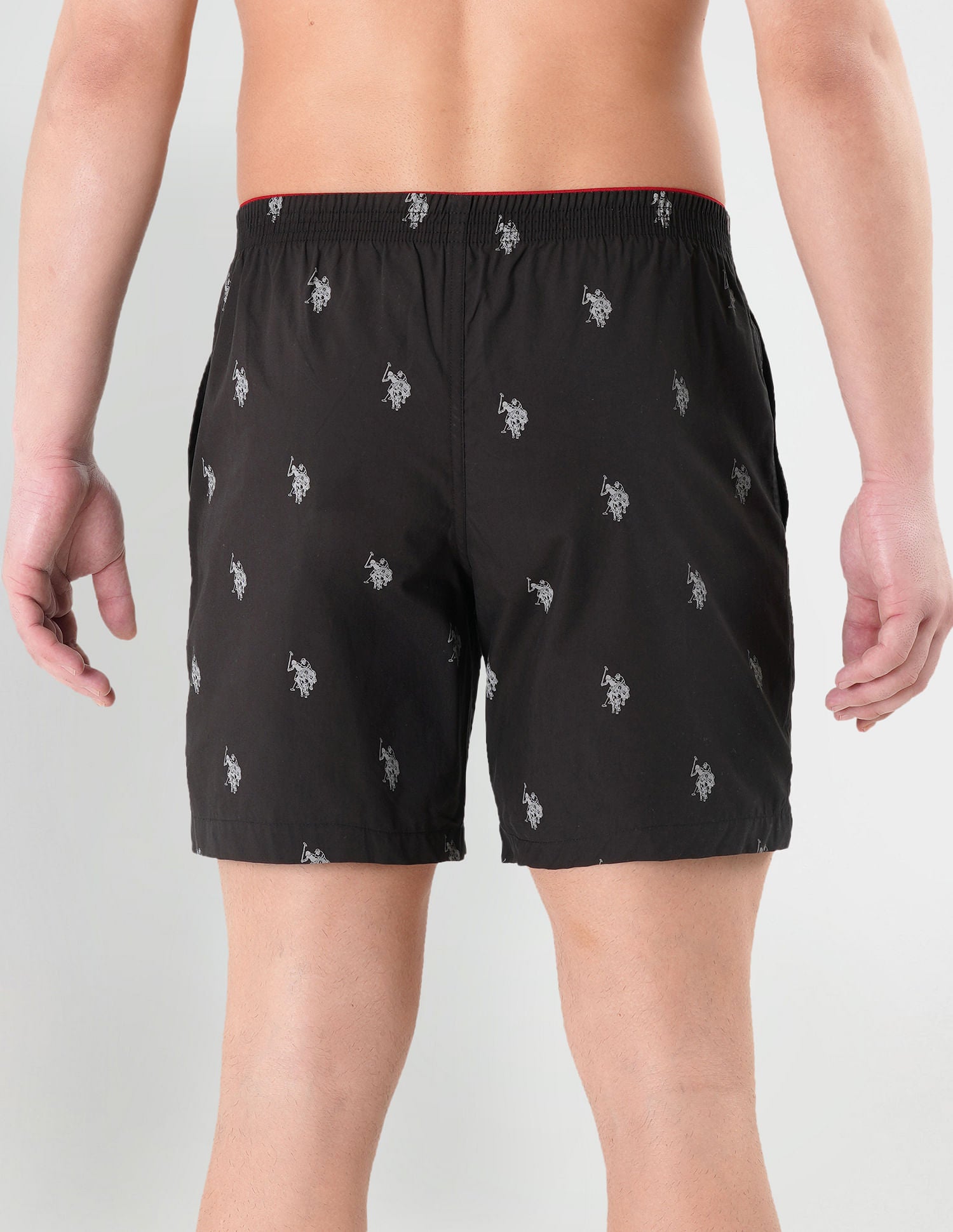 Signature Logo Pure Cotton I021 Boxers - Pack Of 1 Black - U.S. POLO ASSN. | Large