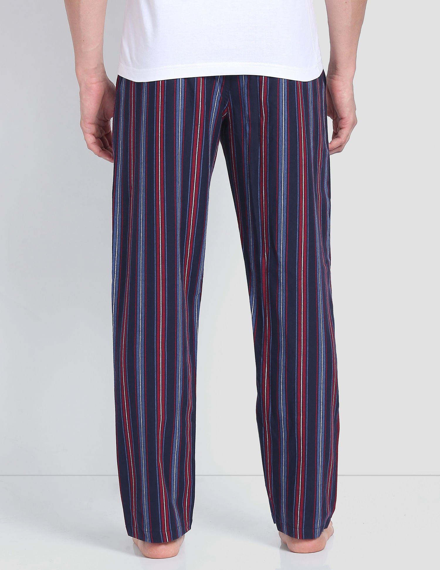Striped Cotton LP001 Lounge Pants - Pack Of 1 Navy and Red - U.S. POLO ASSN. | Large