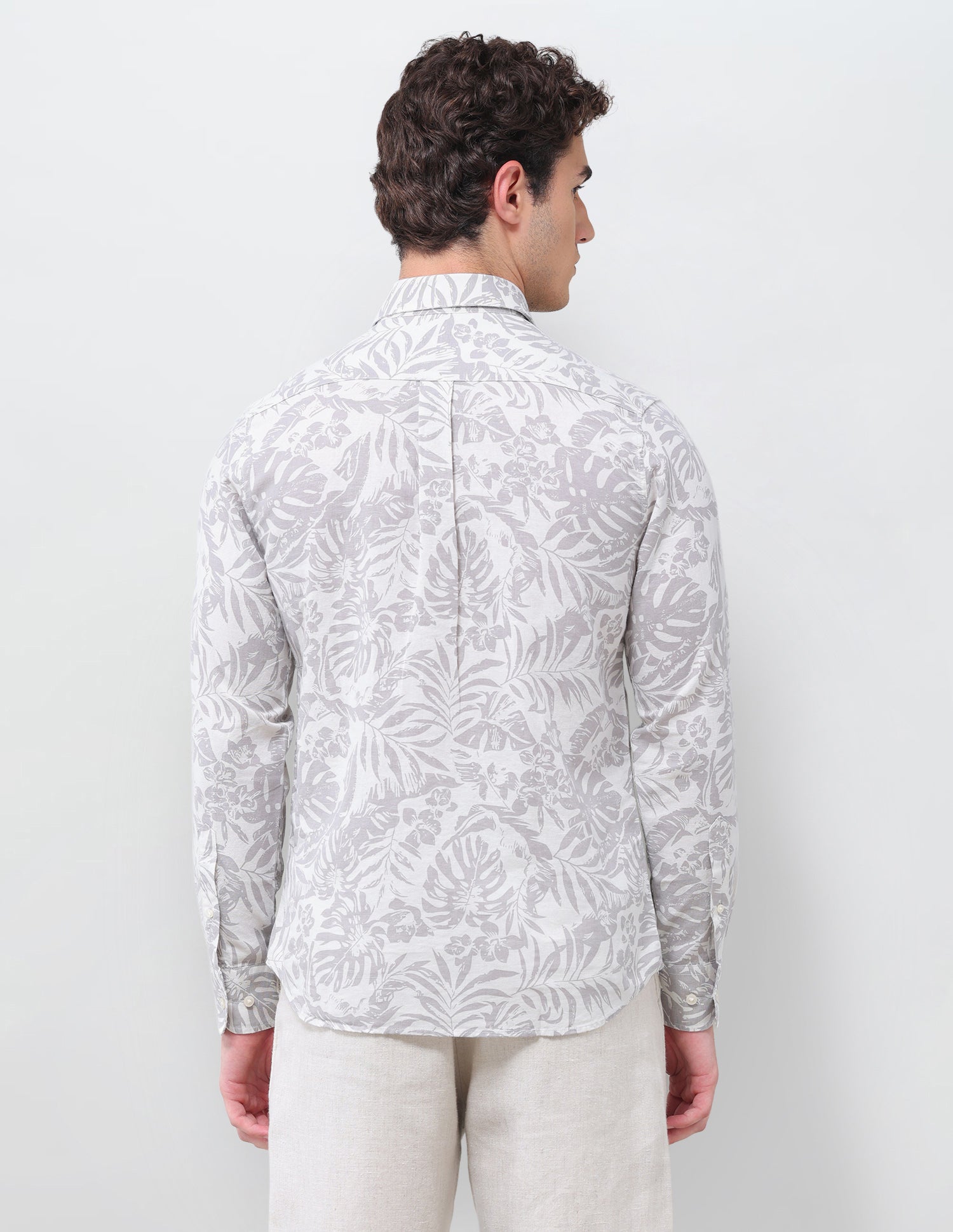Floral Printed Regular Fit Shirt Grey - U.S. Polo Assn. India | Large
