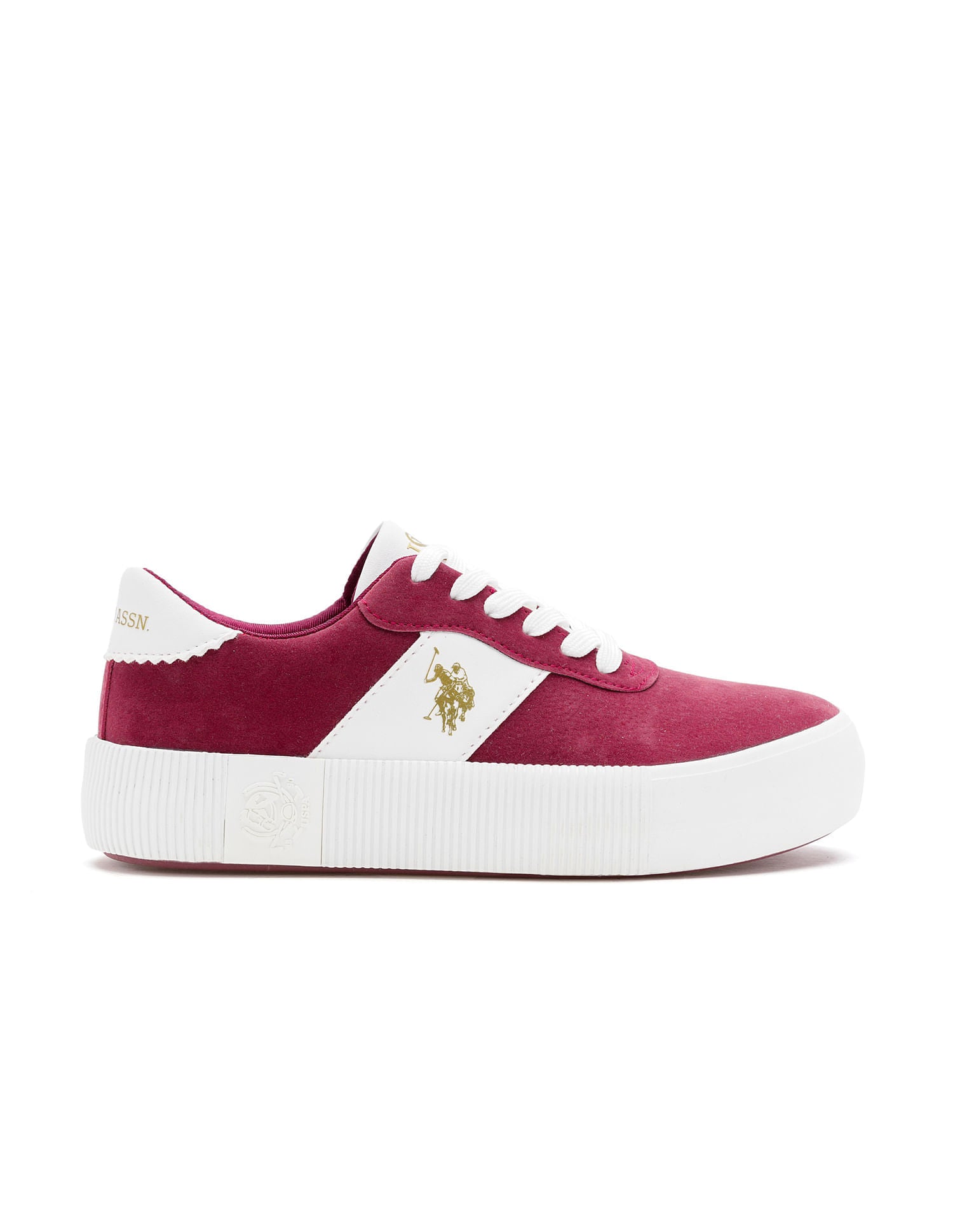 U.S. Polo Assn. Women Cordela 3.0 Colourblocked Comfort Insole Sneakers Burgundy - U.S. POLO ASSN. | Large