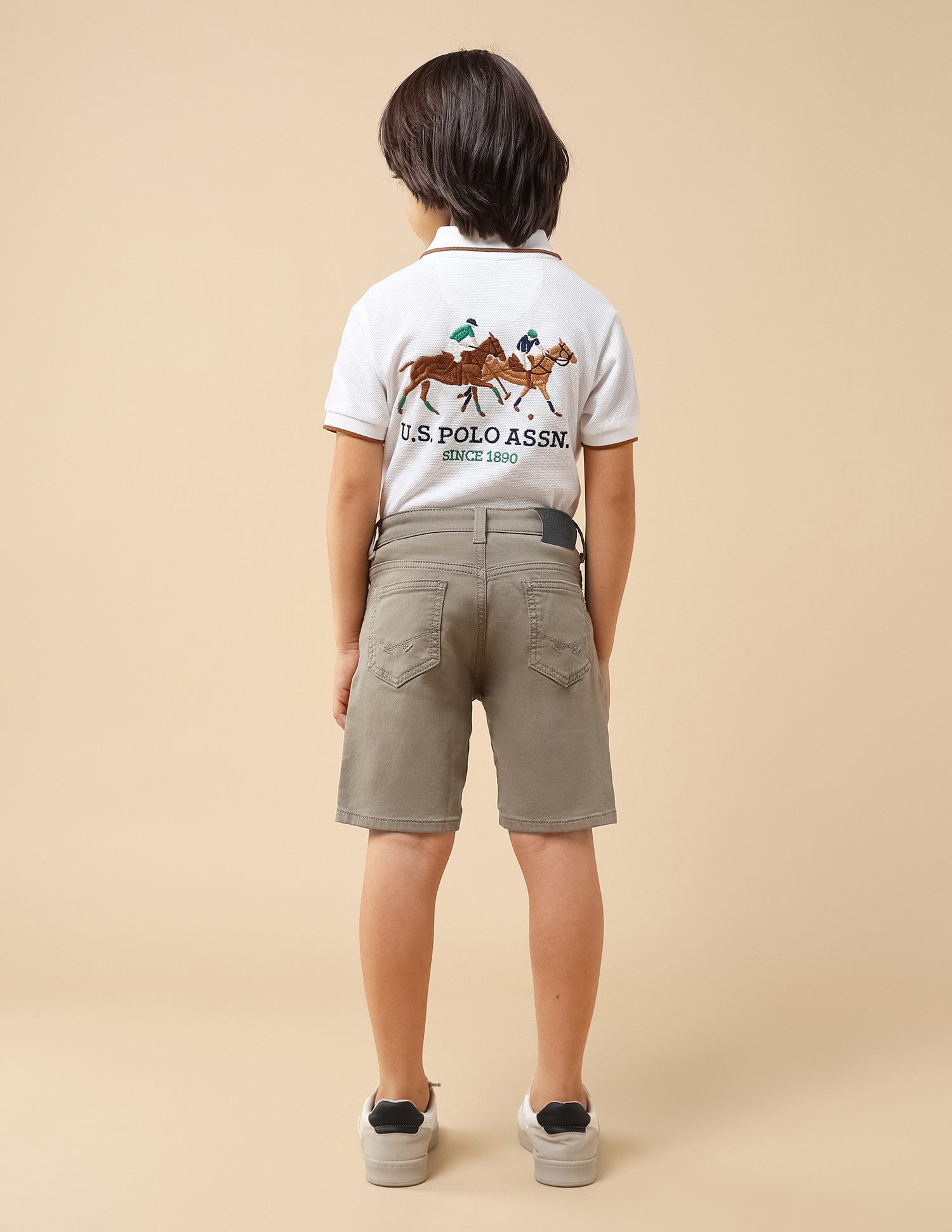 Boys Solid Relaxed Fit Shorts Olive - U.S. POLO ASSN. | Large