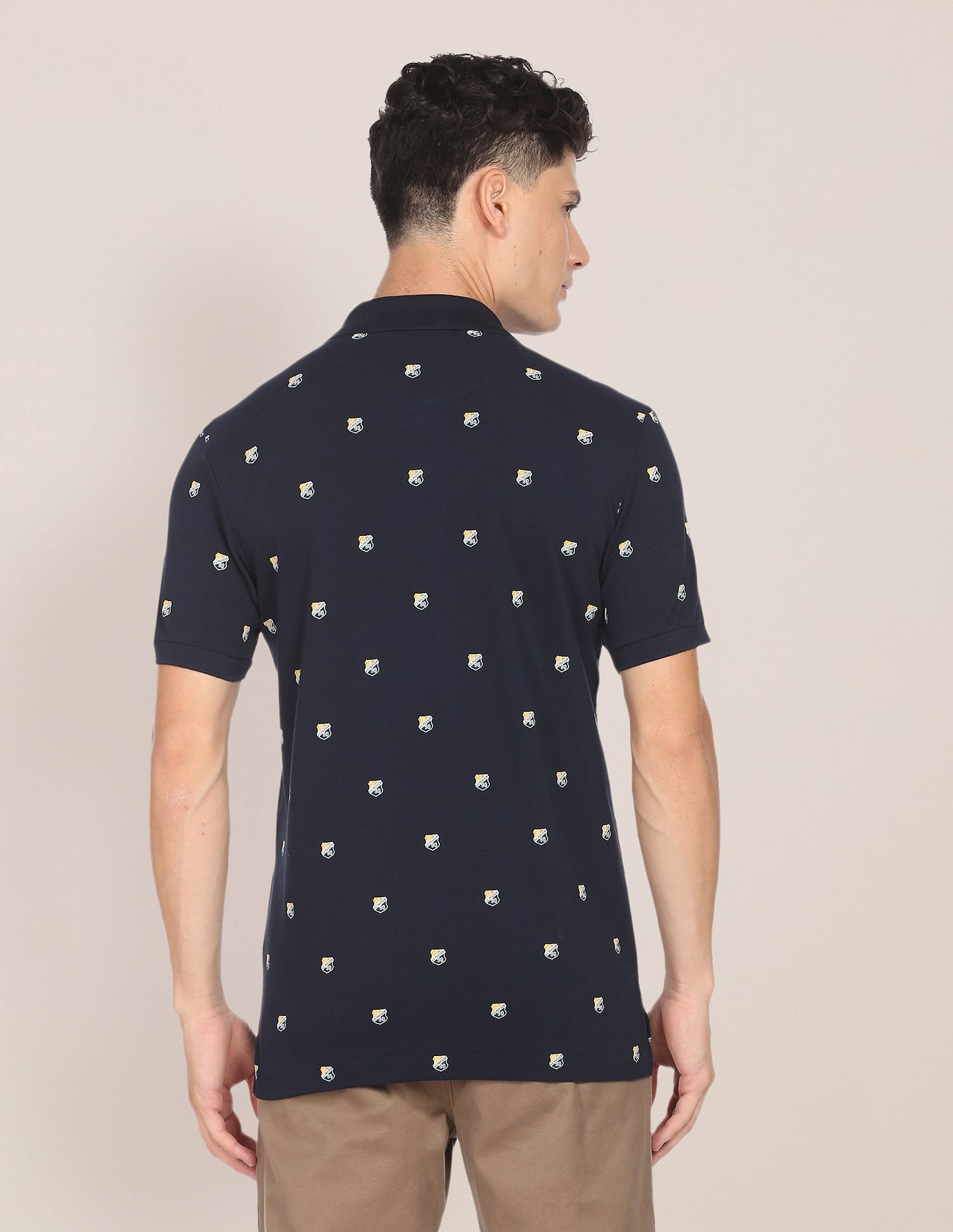 Shield Print Polo Shirt Navy - U.S. Polo Assn. India | Large
