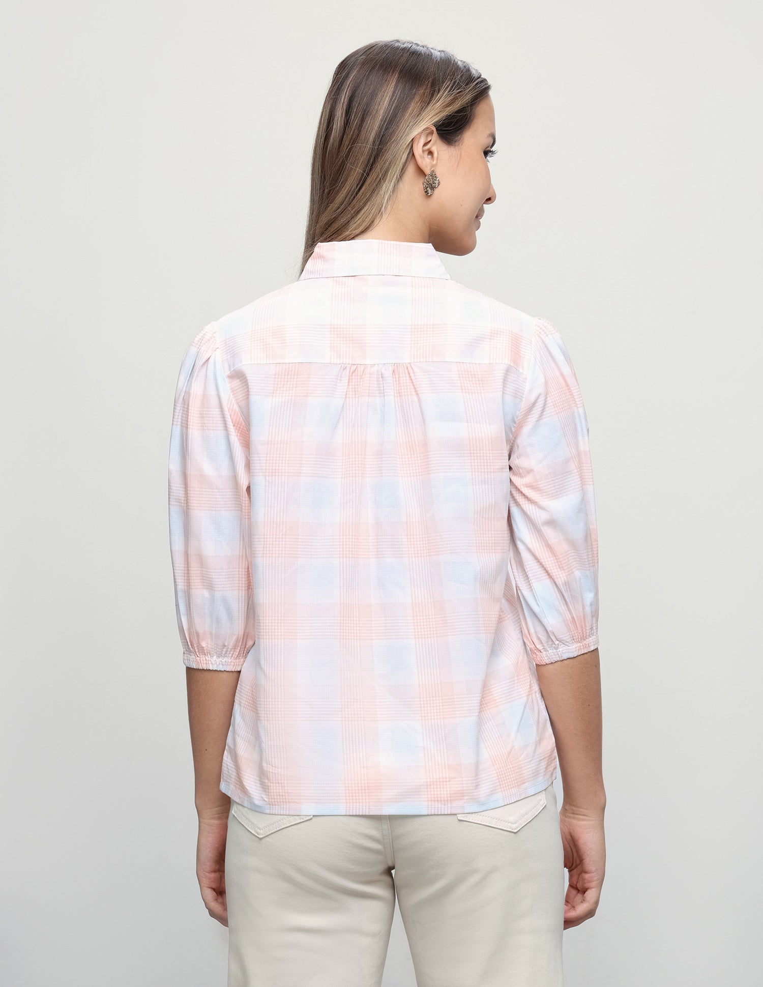 Plaid Checked Boyfriend Fit Shirt Orange - U.S. Polo Assn. India | Large