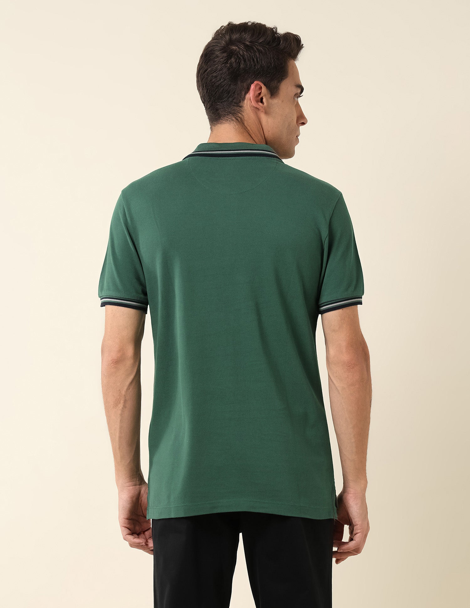 Pure Cotton Slim Fit Polo Shirt Dark Green - U.S. Polo Assn. India | Large